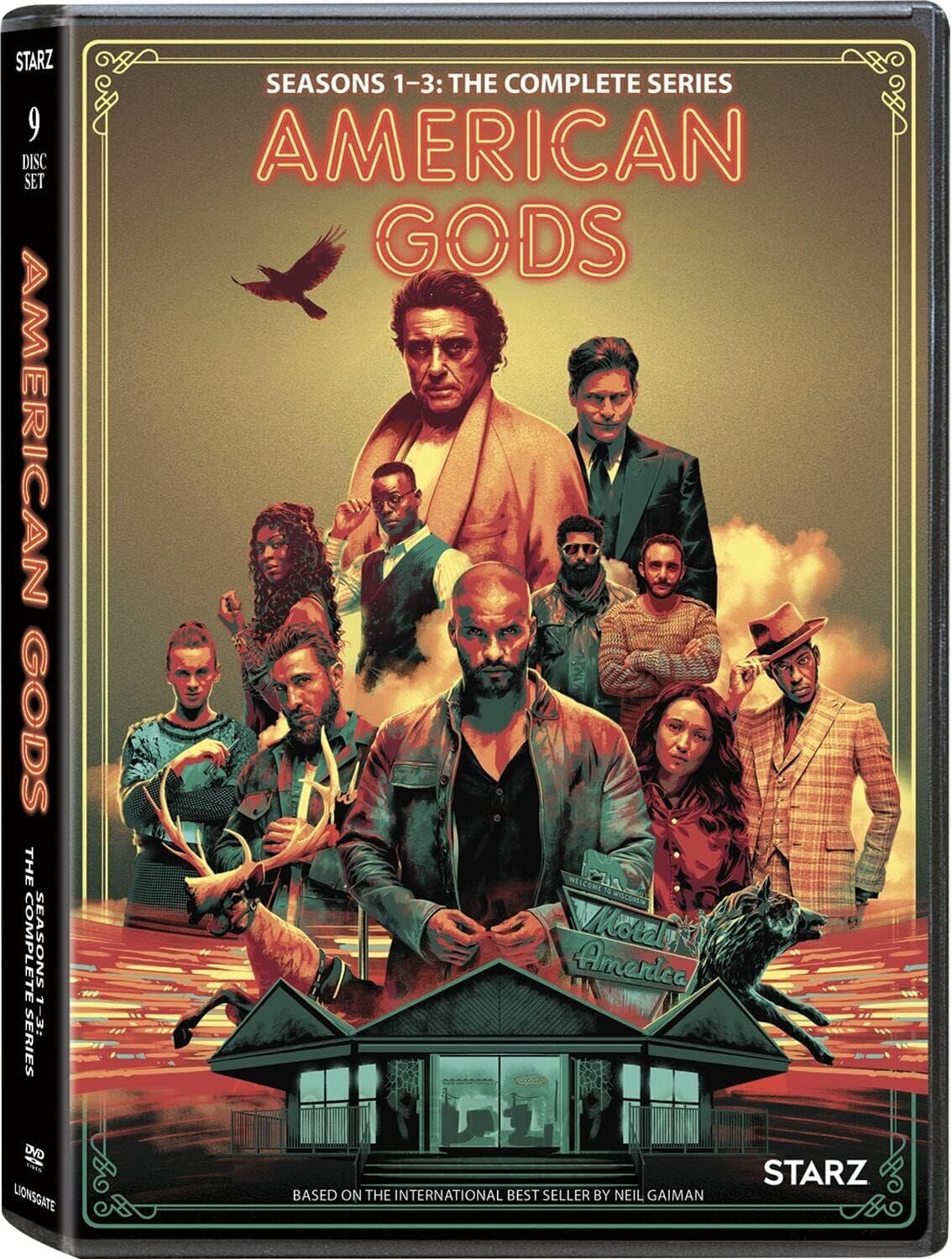 American Gods The Complete Series Seasons 1-3 (DVD, 9 Disc Set) NEW Starz TV