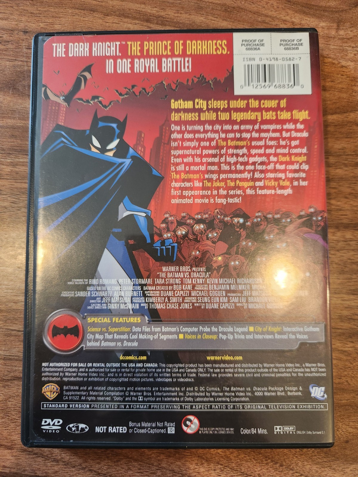 The Batman vs Dracula DVD Warner Home Video 84 Min Closed Captioned NR