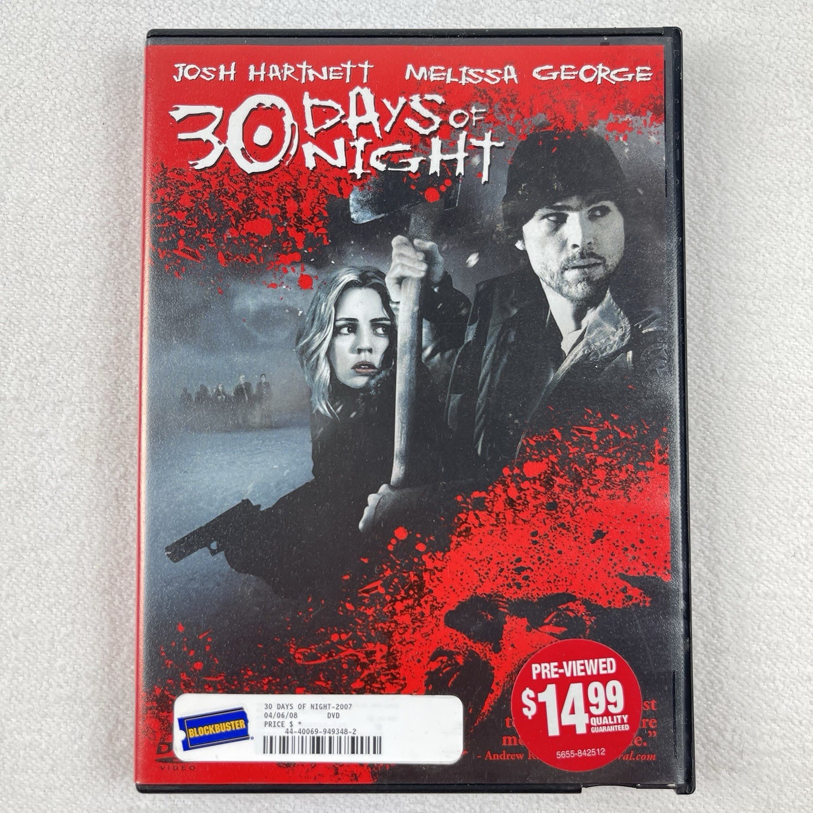 30 Days of Night DVD 2007 Blockbuster Rental Case Horror Movie