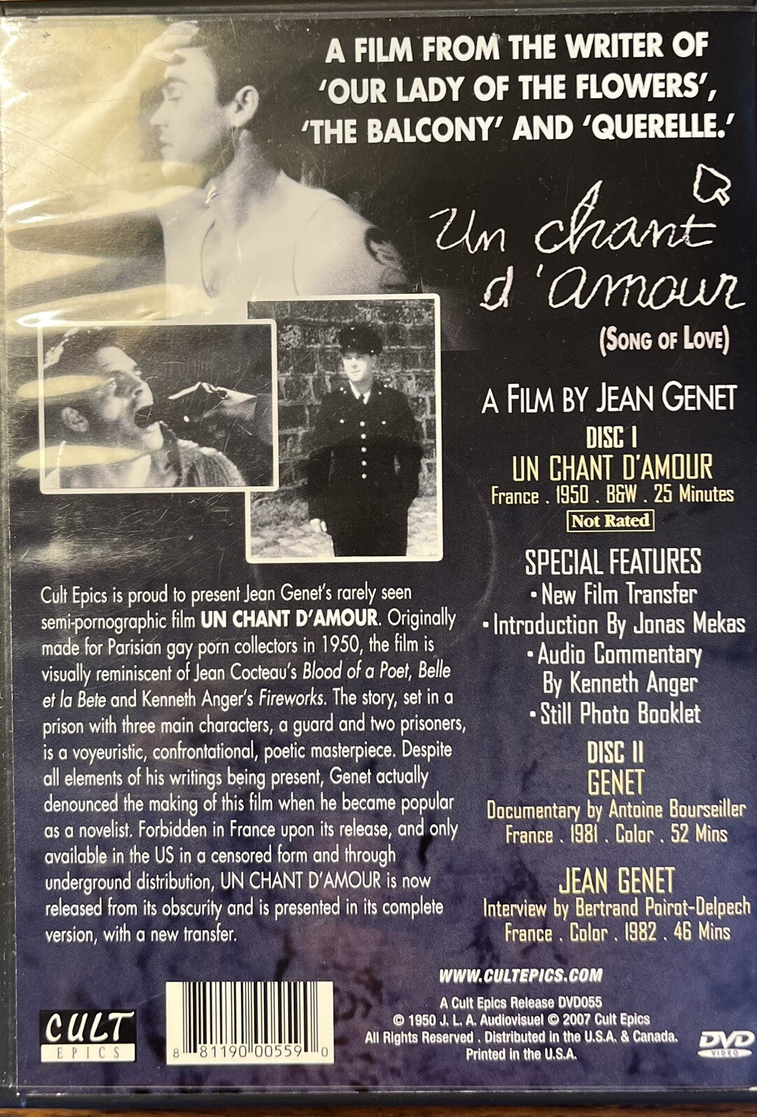 Un Chant DAmour (DVD, 2007, 2-Disc Limited Edition Set)