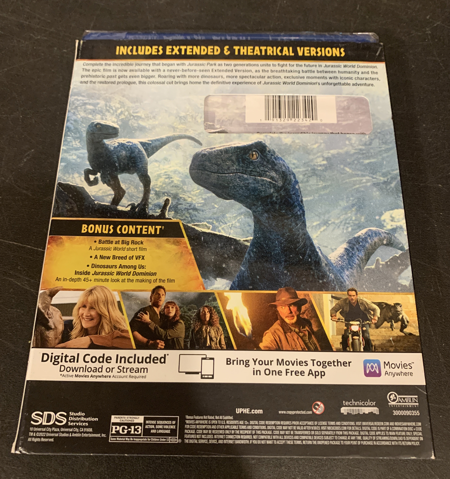 Jurassic World Dominion Bluray/DVD w/ Slipcover New Sealed