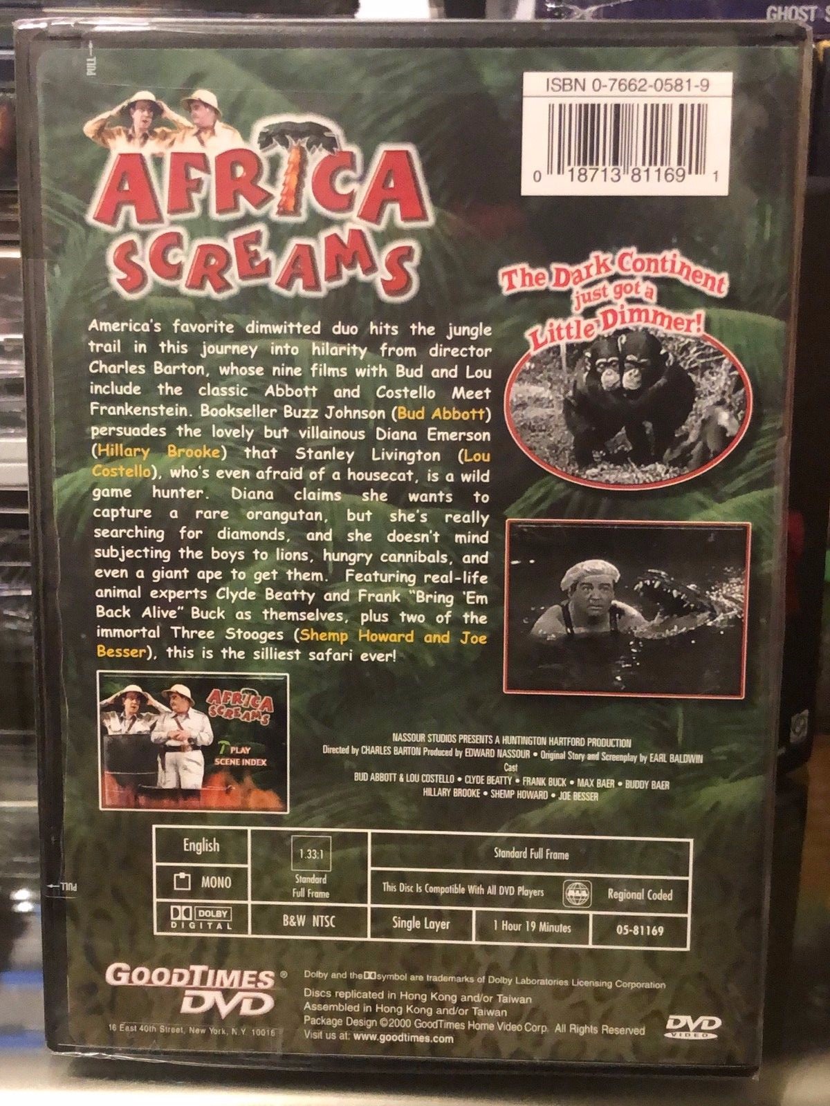 Africa Screams (DVD) Bud Abbott, Lou Costello, Charles Barton, BRAND NEW!