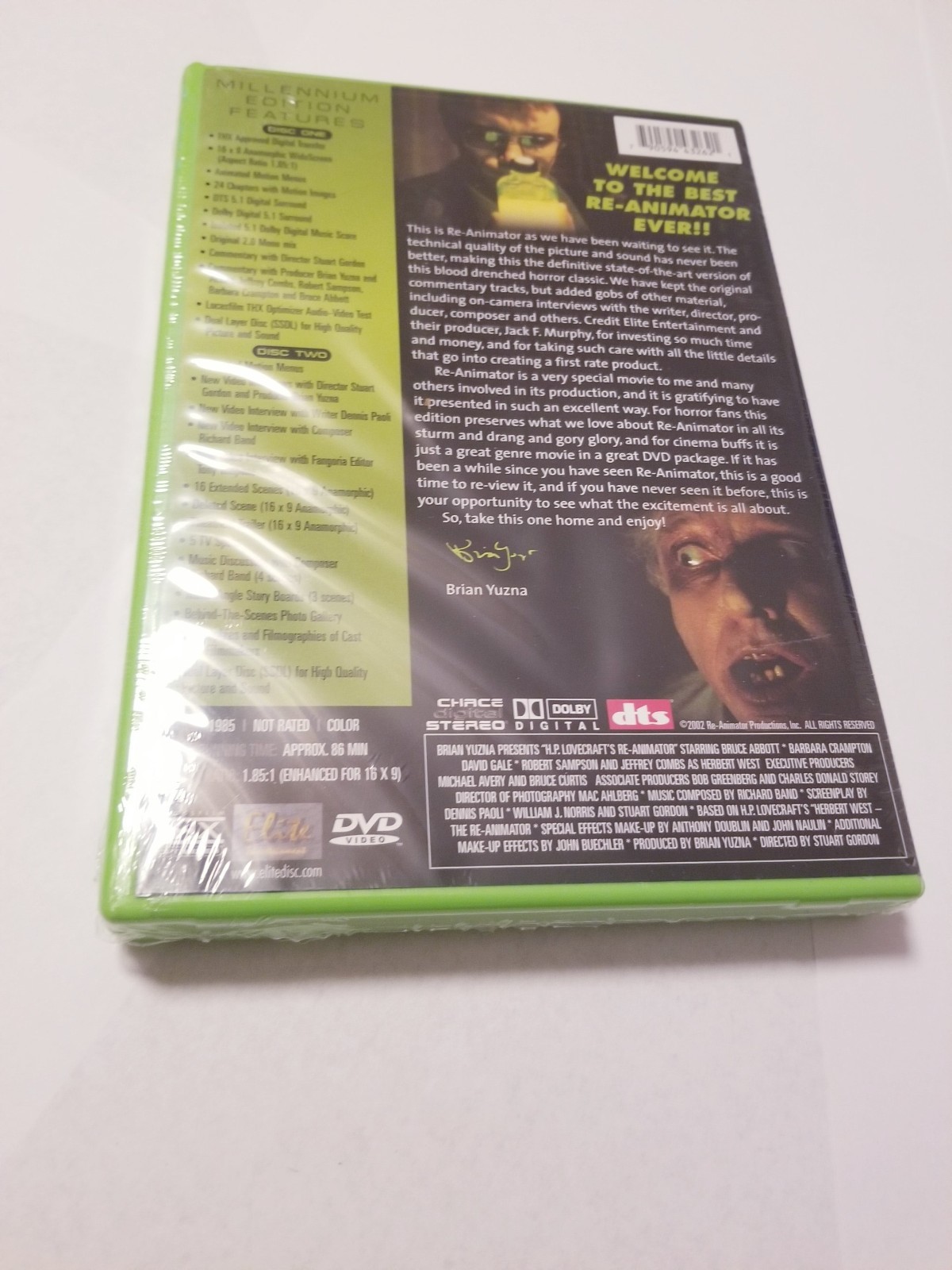 HP Lovecrafts Re-Animator – Millenium Edition (2002, 2-disc DVD set) Green