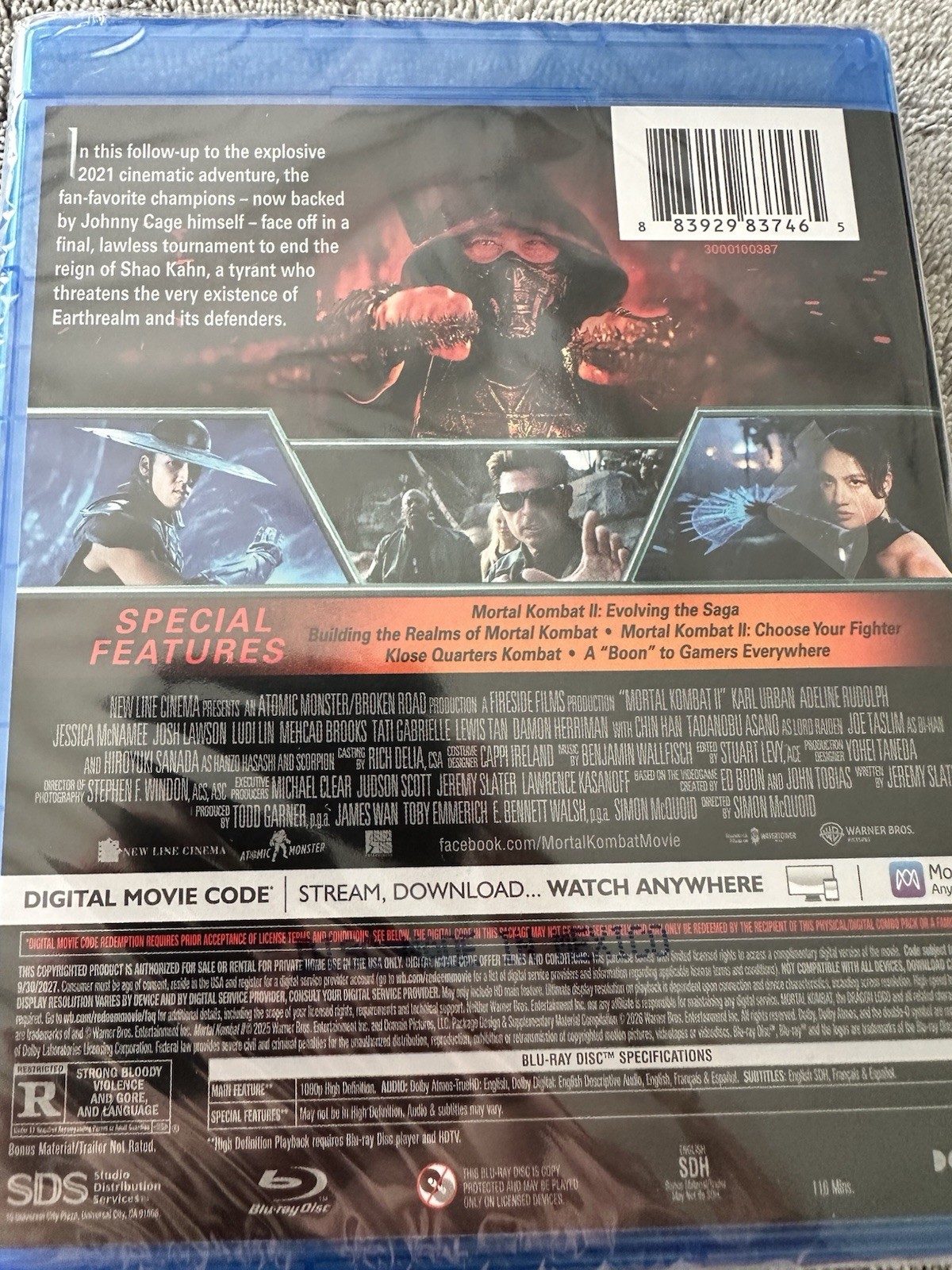 Mortal Kombat II Blu-ray NEW & Sealed – Digital Download Code Too!