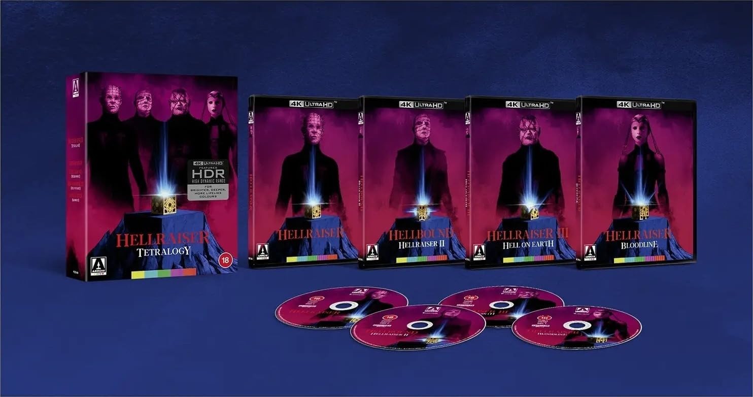 Hellraiser Tetralogy 4K Ultra HD Blu-ray [Region Free] 4 Movie Collection – NEW