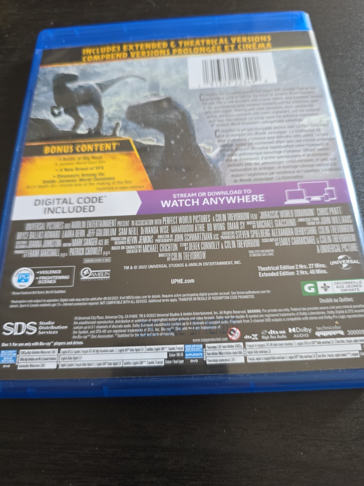 Jurassic World Dominion W/Slip Cover (Blu Ray, 2022)