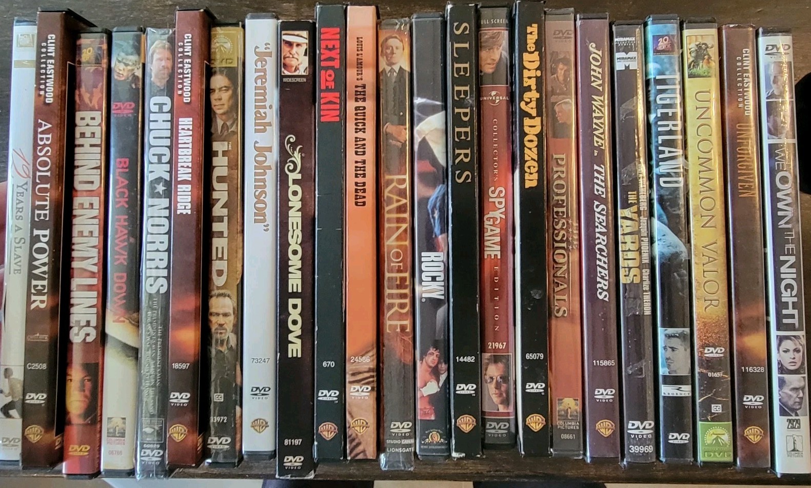 Huge DVD Lot 23 Action Drama Movies Collection Chuck Norris Rocky Unforgiven