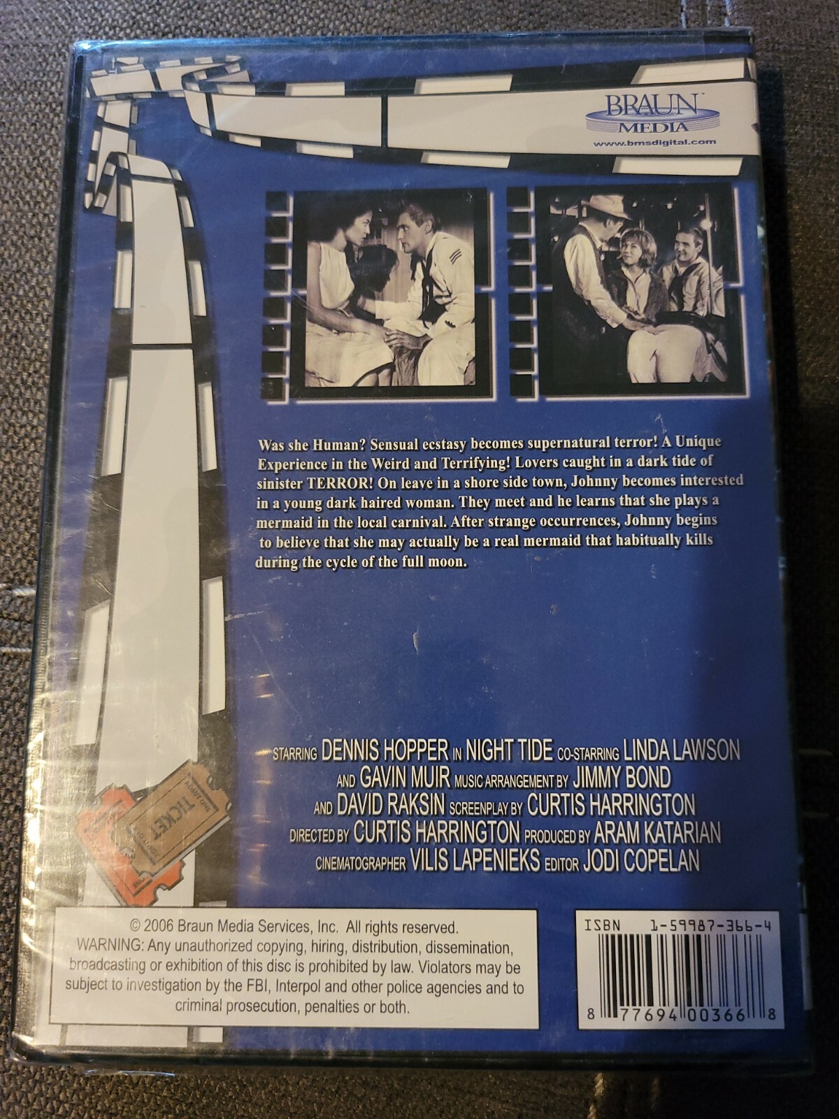Night Tide (DVD, 2006) black & white Dennis Hopper
