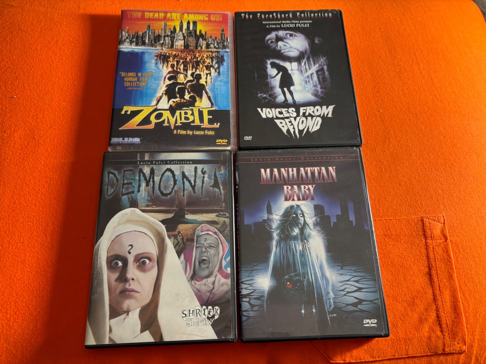 (4DVD LOT) Lucio Fulci “Zombie” “Voices From Beyond” “Demonia” “Manhattan Baby