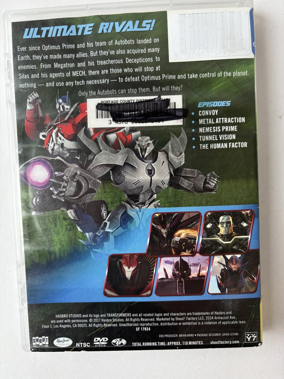 Transformers Prime Ultimate Rivals DVD 2017 Optimus Prime Megatron 110 Min NTSC