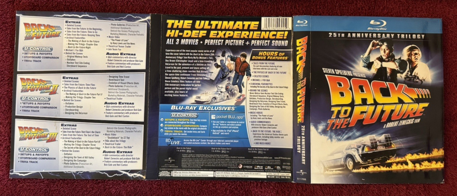 Lot of 6 Blu-Ray/DVDs Back to the Future 25th Anniv. Trilogy *Read Description*