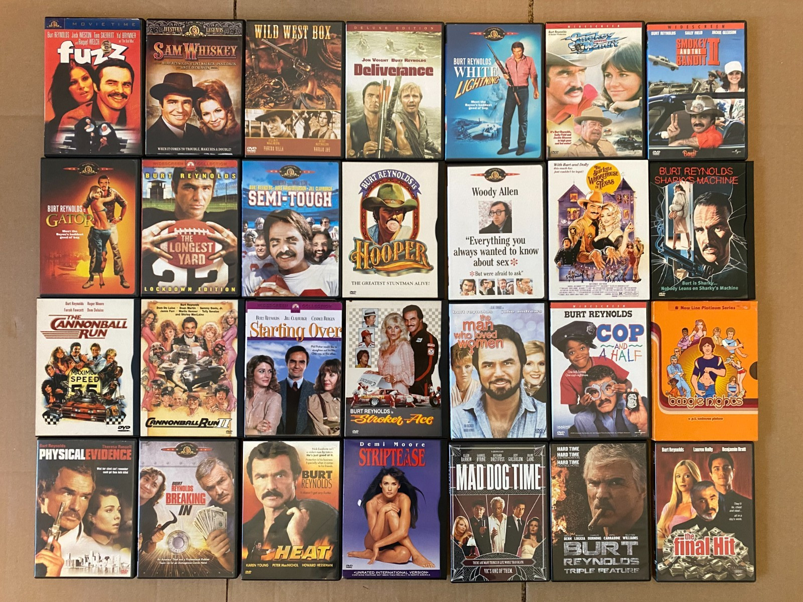 BURT REYNOLDS DVD Lot-30 Movies! Sally Field, Farrah Fawcett, Woody Allen, Fuzz
