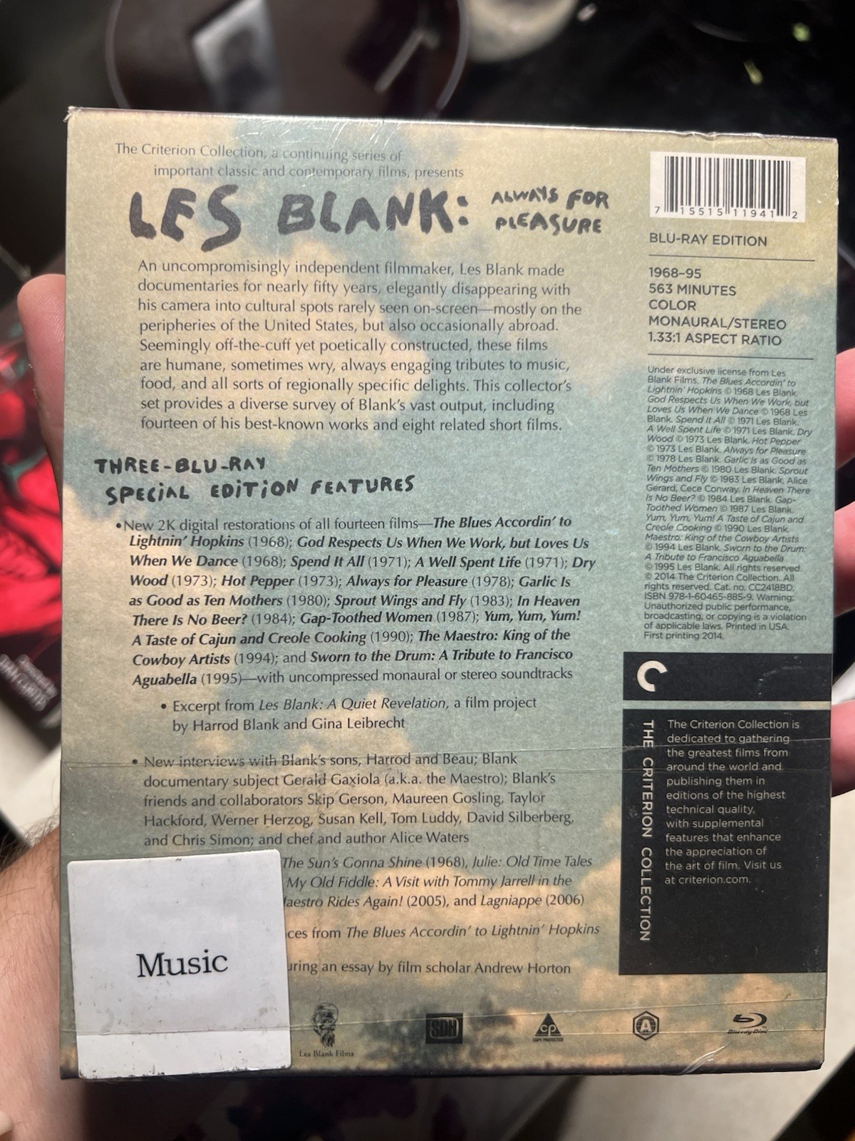 Les Blank: Always for Pleasure (Criterion) (Blu-ray) Box Set📛NEW SEALED🤝
