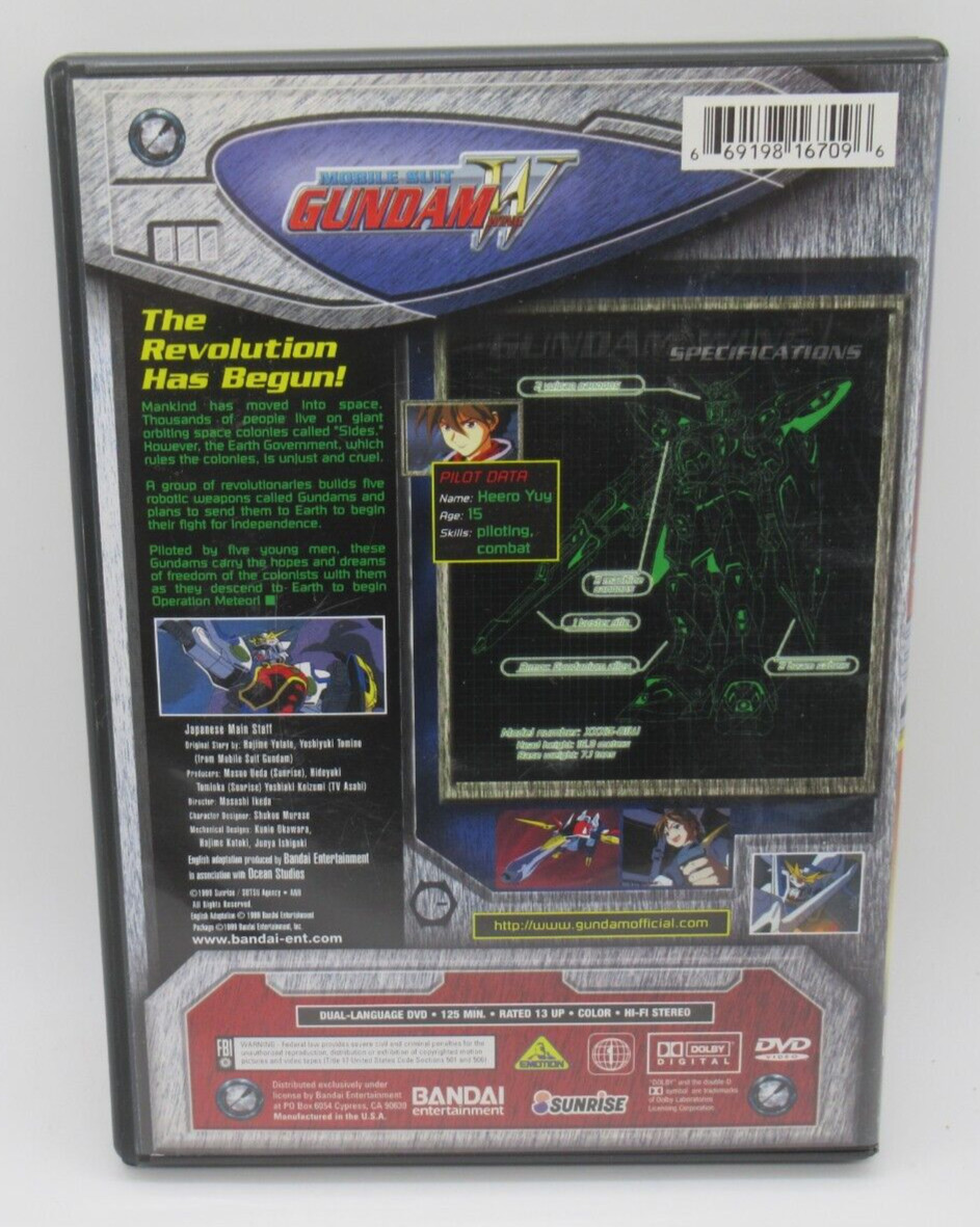 MOBILE SUIT GUNDAM WING OPERATION 1 ANIMATED DVD MOVIE, BANDAI JAPANESE/ENG