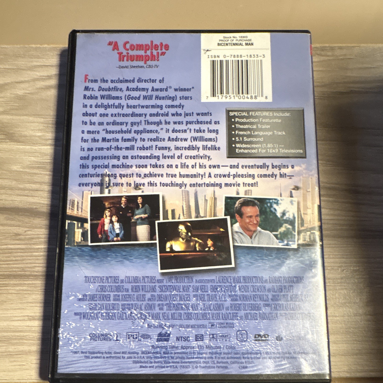 Bicentennial Man (DVD, Widescreen) Robin Williams, Chris Columbus, PG, 131 Min