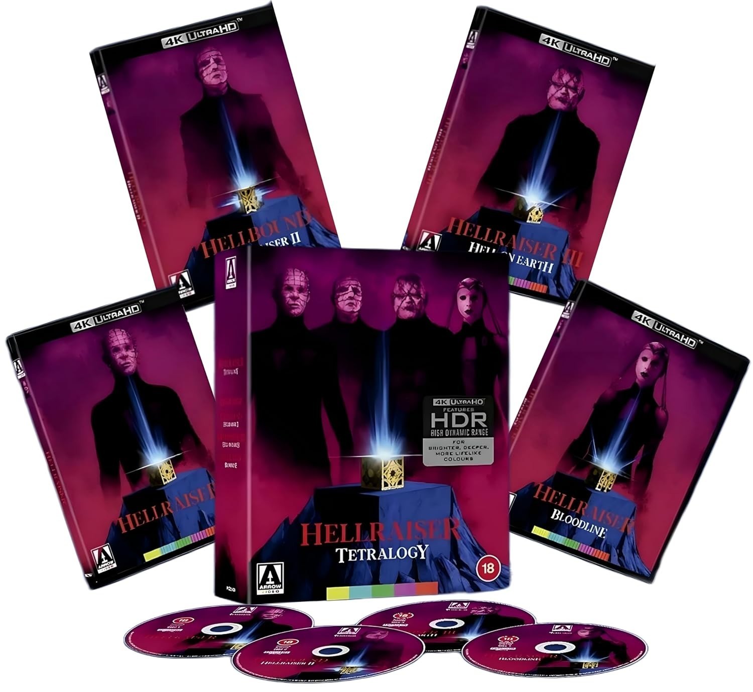 Hellraiser Tetralogy 4K Ultra HD Blu-ray [Region Free] 4 Movie Collection – NEW
