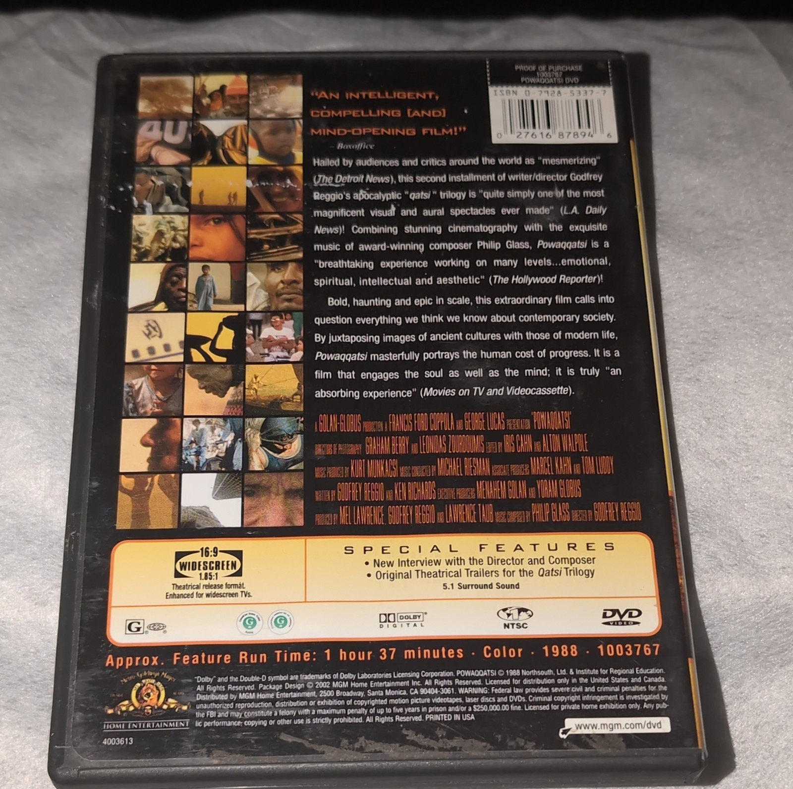 MGM Home Entertainment Powaqqatsi DVD Godfrey Reggio Philip Glass Documentary