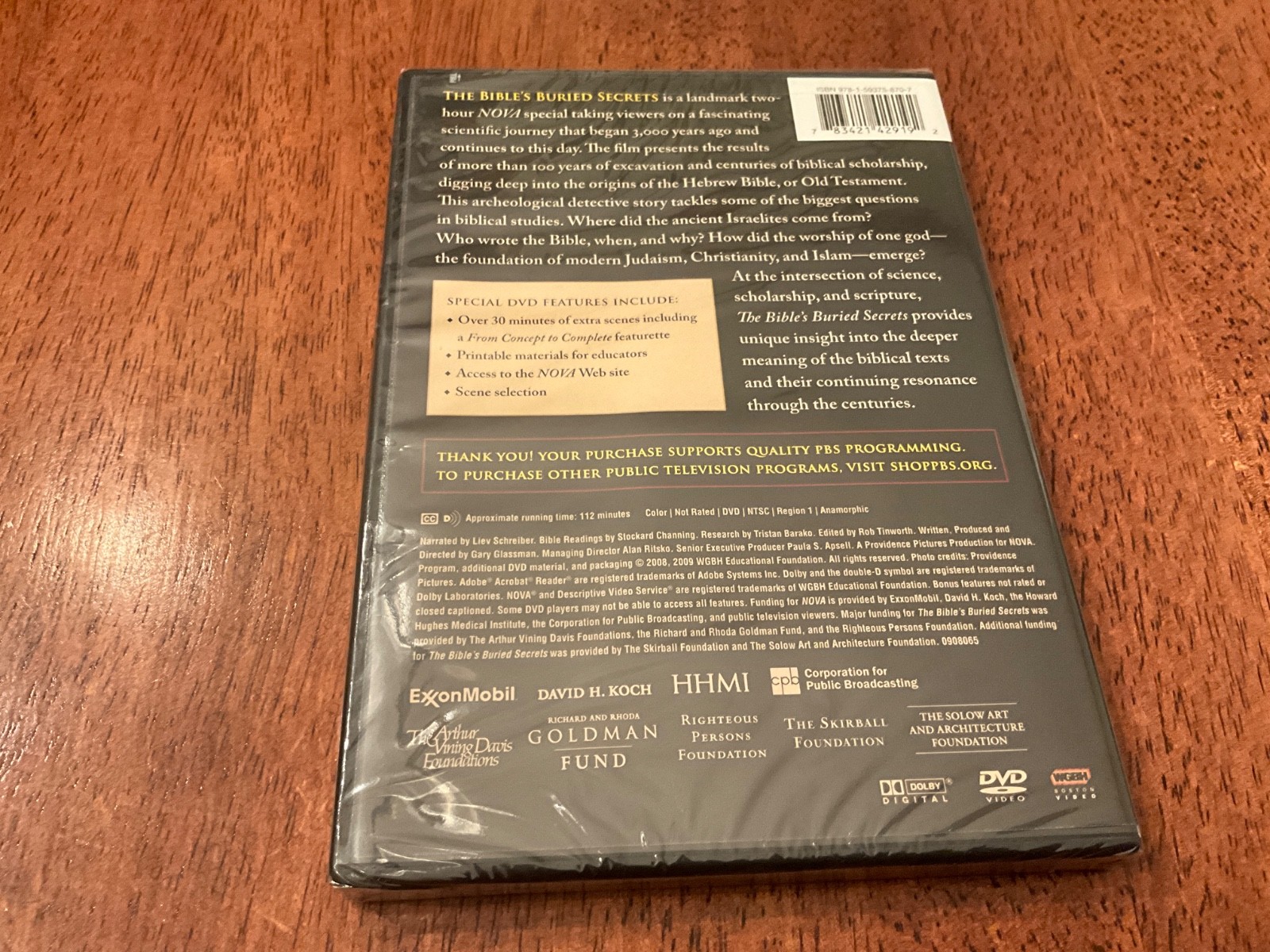 Nova: The Bible’s Buried Secrets DVD PBS WGBH Liev Schreiber – New, Sealed