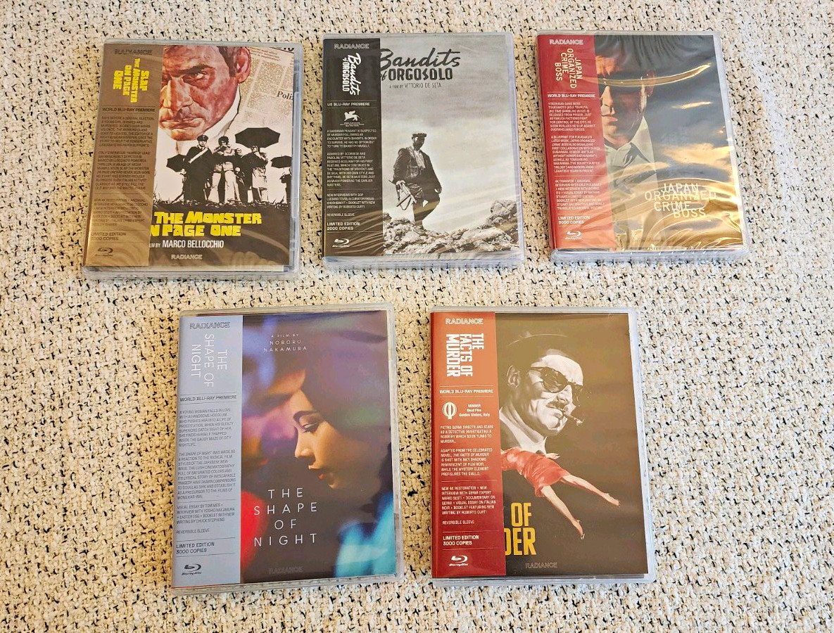 Radiance Limited Edition Blu-ray lot of 5! Global crime and drama films, OOP
