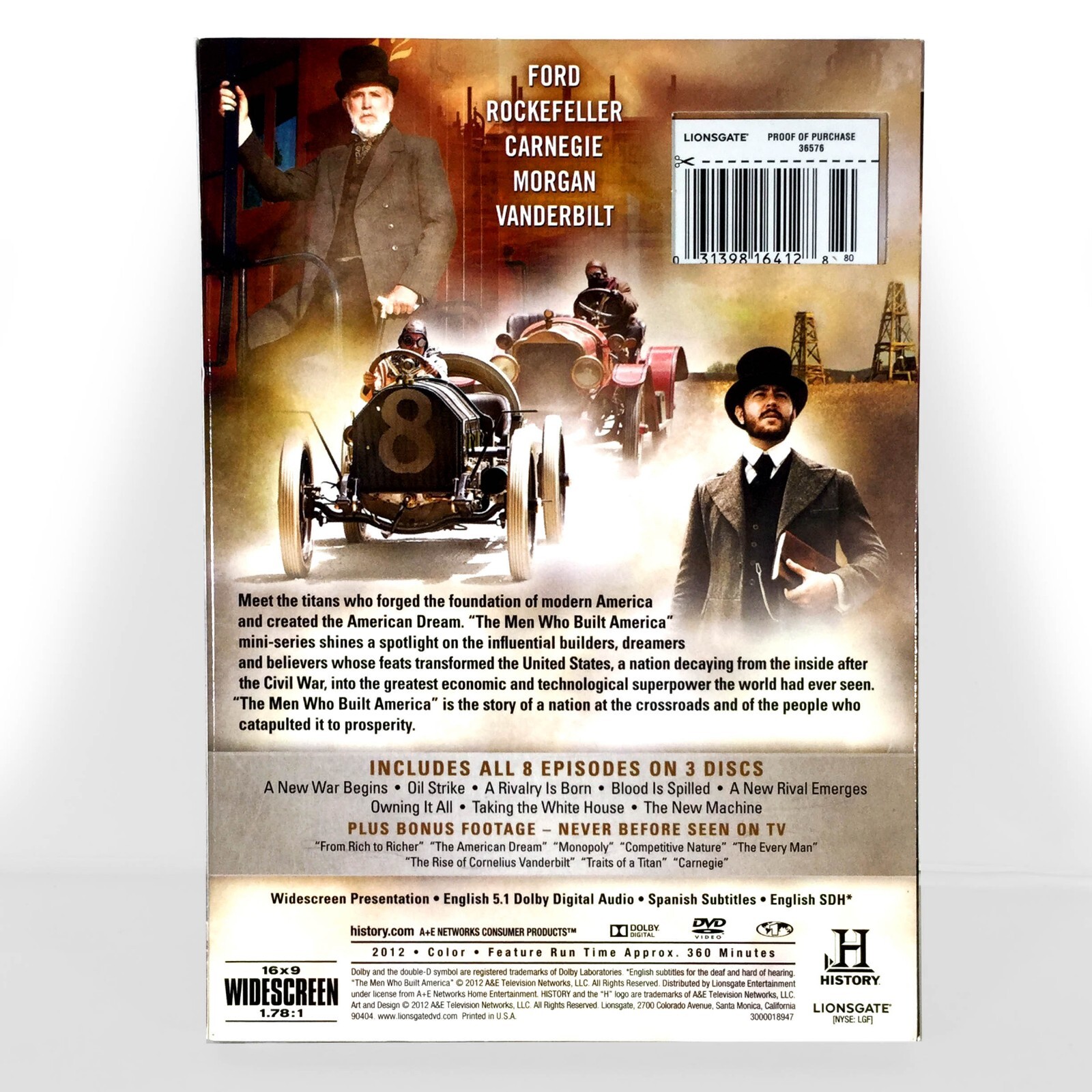 The Men Who Built America (3-Disc DVD, 2012, 360 Min.) Brand New w/ Slip !