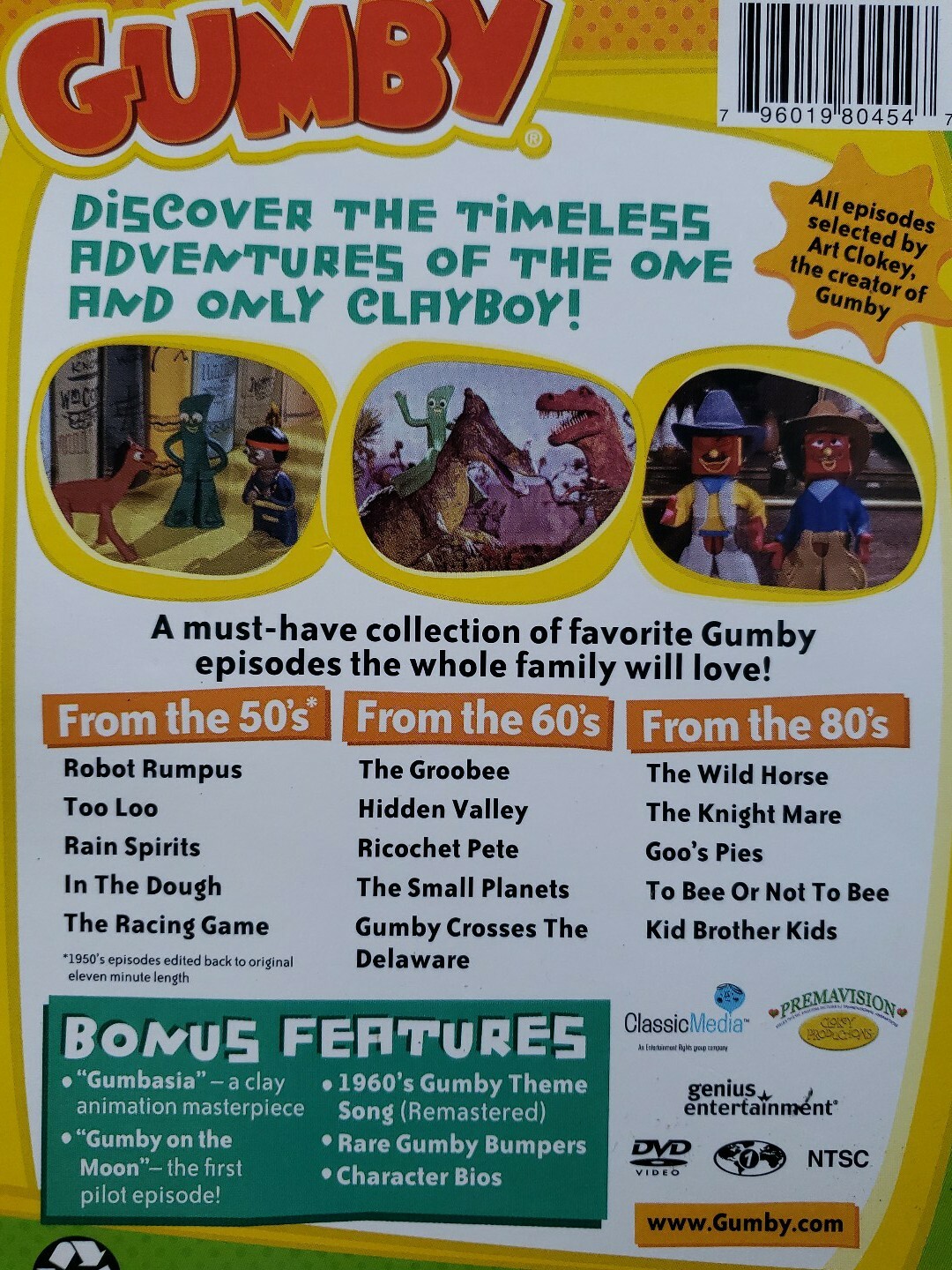 Gumby Essentials – Vol. 1 (DVD, 2007) 15 Episodes Tested 100% Guaranteed VGC