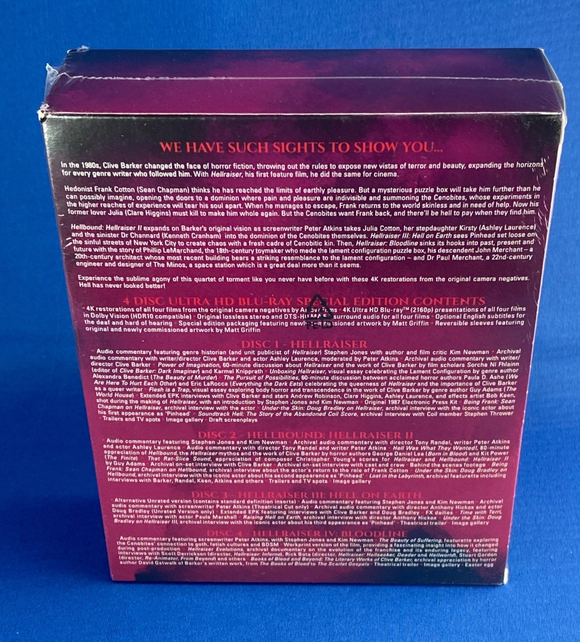 Hellraiser Tetralogy 4K Ultra HD Box Set (Arrow Video)