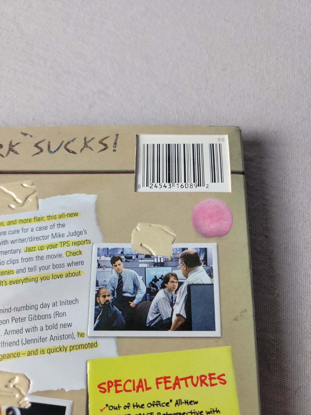 Office Space Mike Judge Jennifer Aniston DVD Special Edition with Flair!