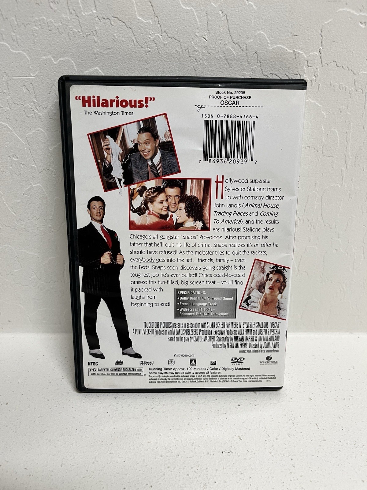 Oscar (DVD, 1991) Sylvester Stallone John Landis OOP Nice Clean Tested Condition