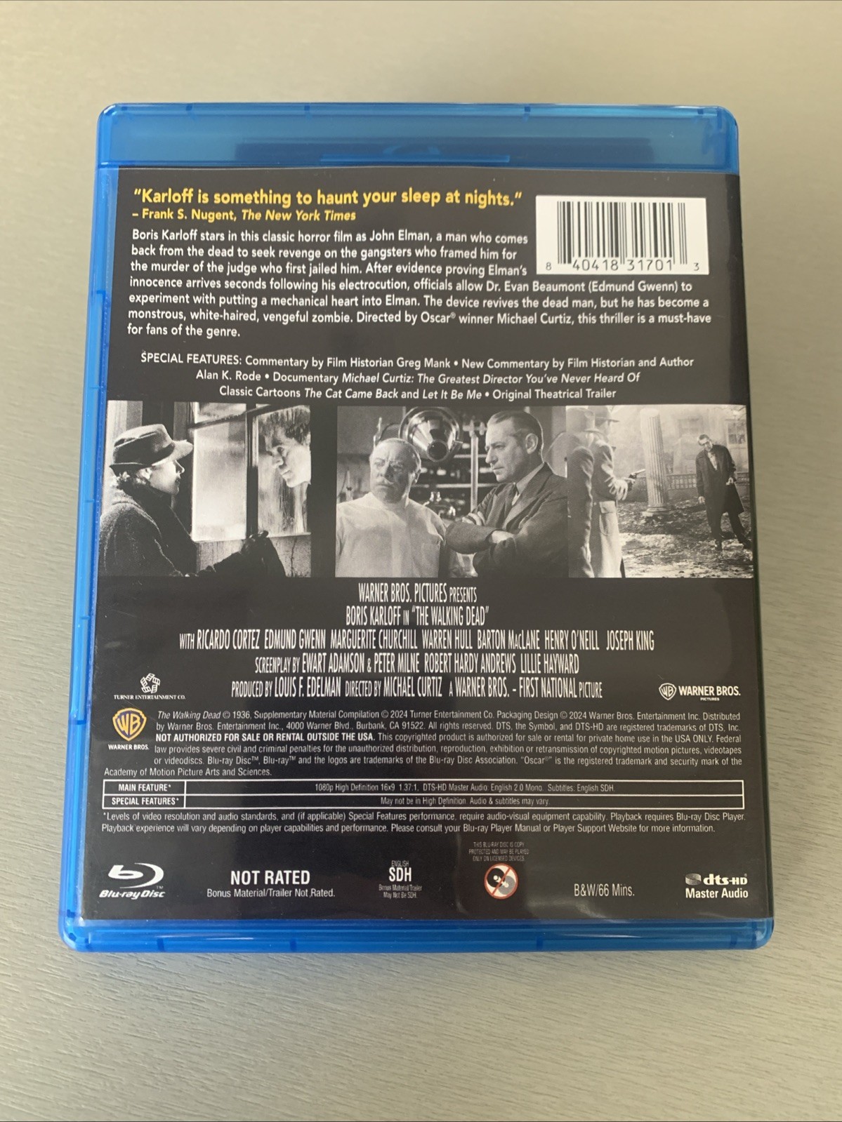 Boris Karloff The Walking Dead (1936) Blu-ray Warner Archive Collection Horror