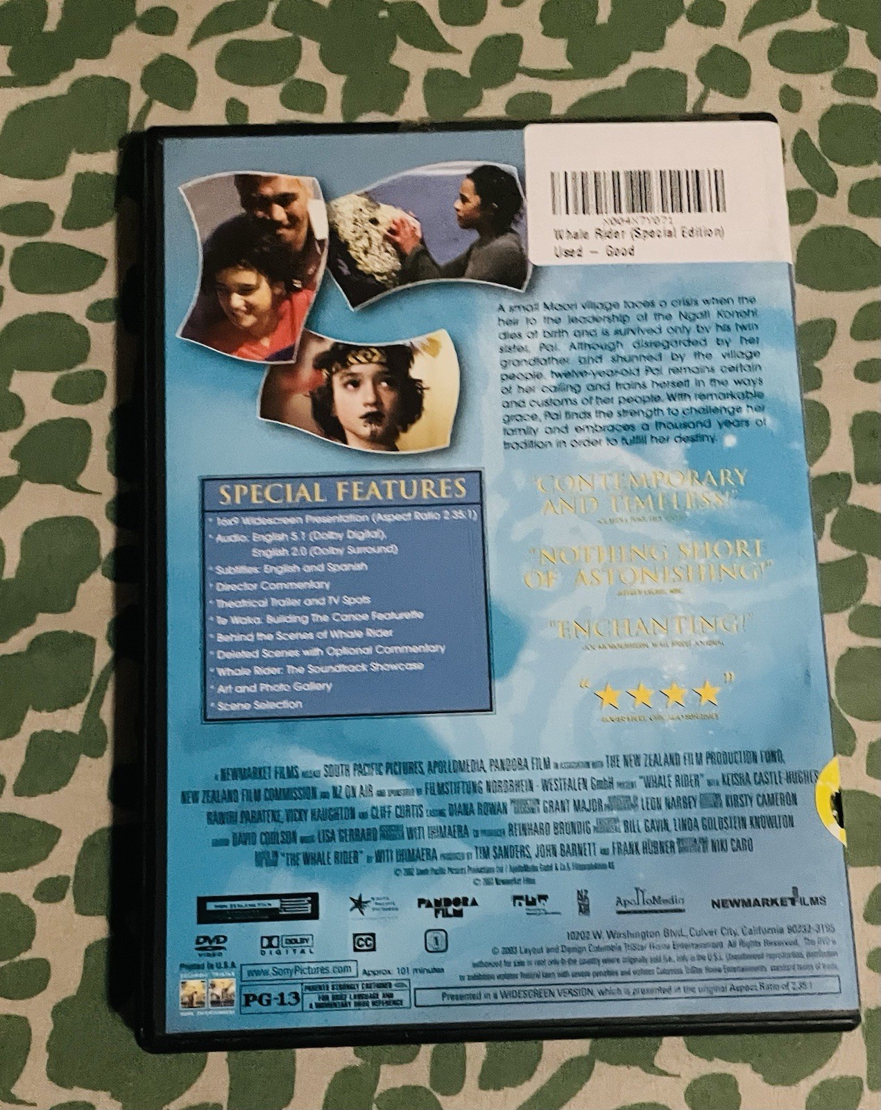 Whale Rider DVD 2002 Special Edition Keisha Castle-Hughes Niki Caro PG-13