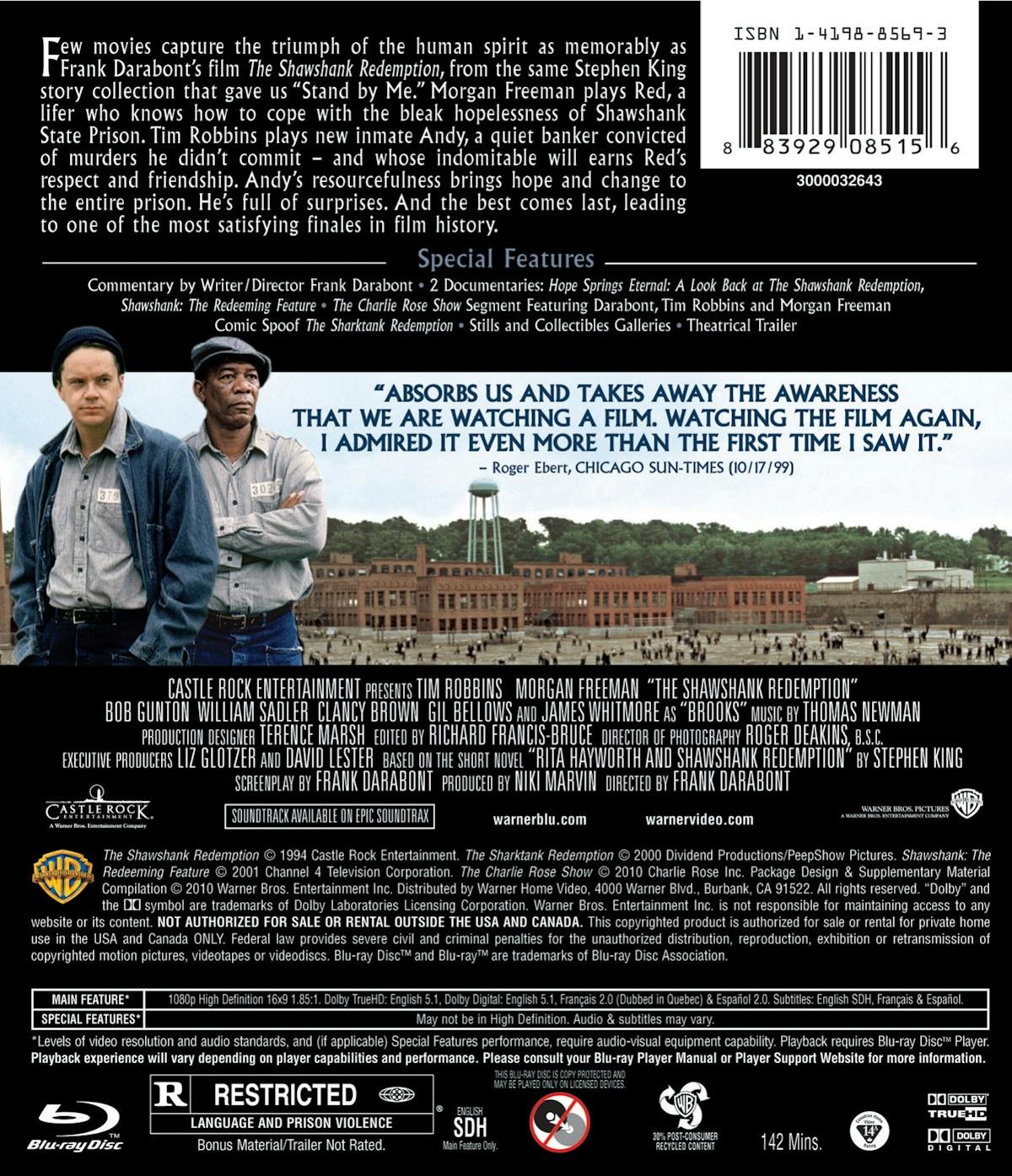 The Shawshank Redemption Blu-ray NEW