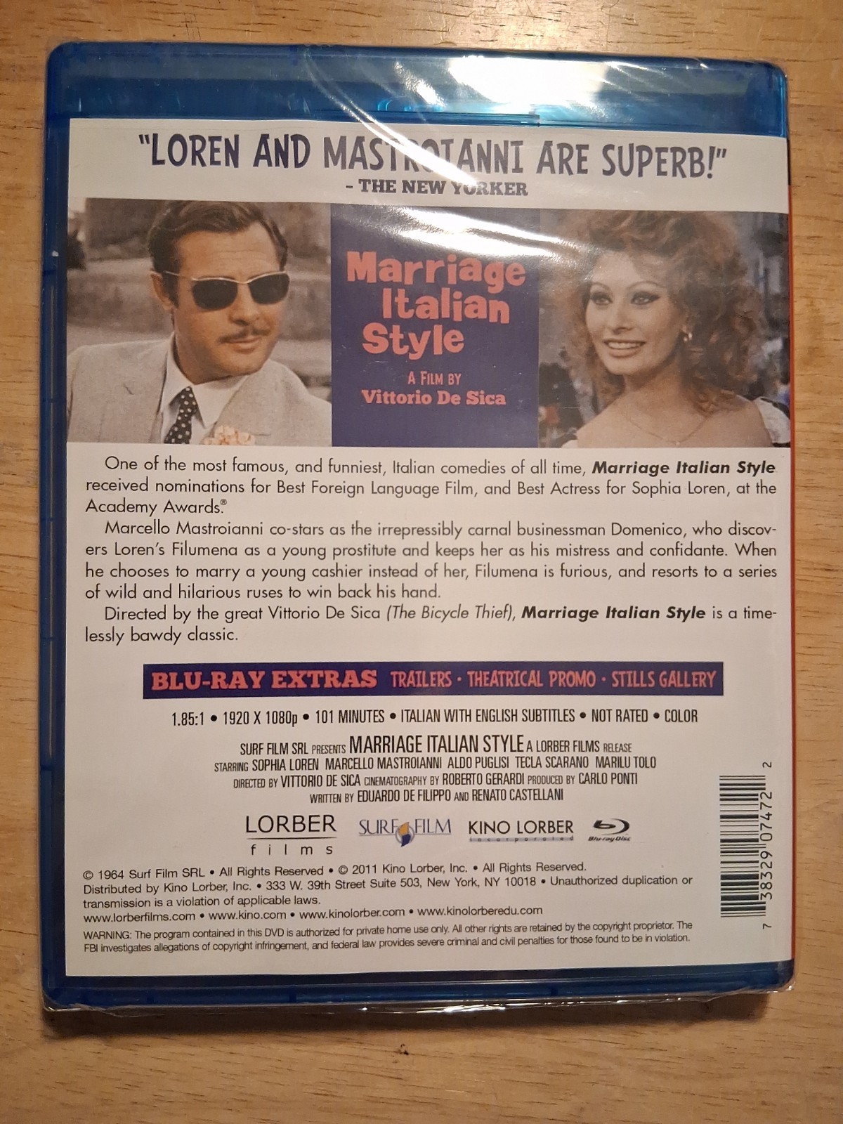Sophia Loren Movie and Book Lot Marriage Italian Style Blu-ray New Sealed