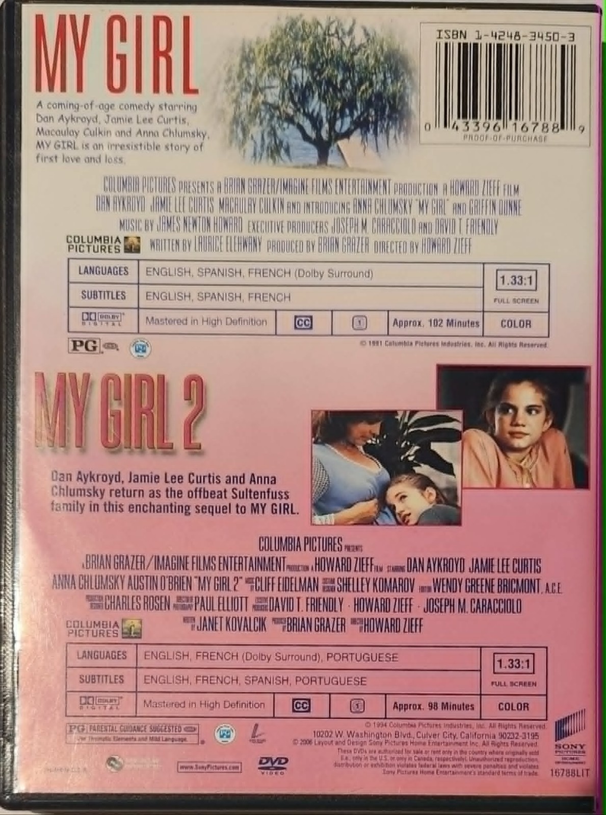 My Girl / My Girl 2 Double Feature DVD Culkin / Chlumsky Family Drama