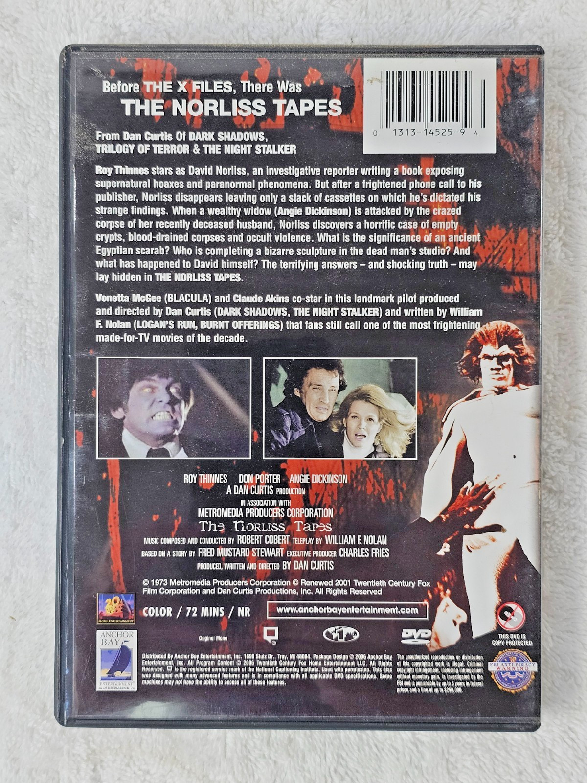The Norliss Tapes DVD 2006 Anchor Bay Dan Curtis 1973 TV Horror Cult Movie OOP