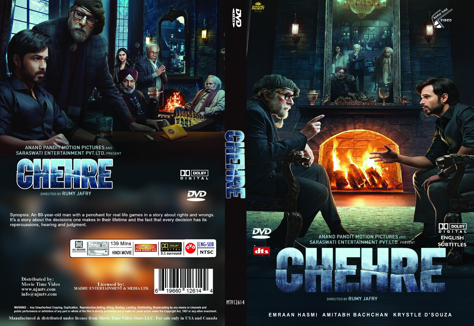 Chehre Hindi Movie – Film DVD -English Subtitles (NTSC – All Region)