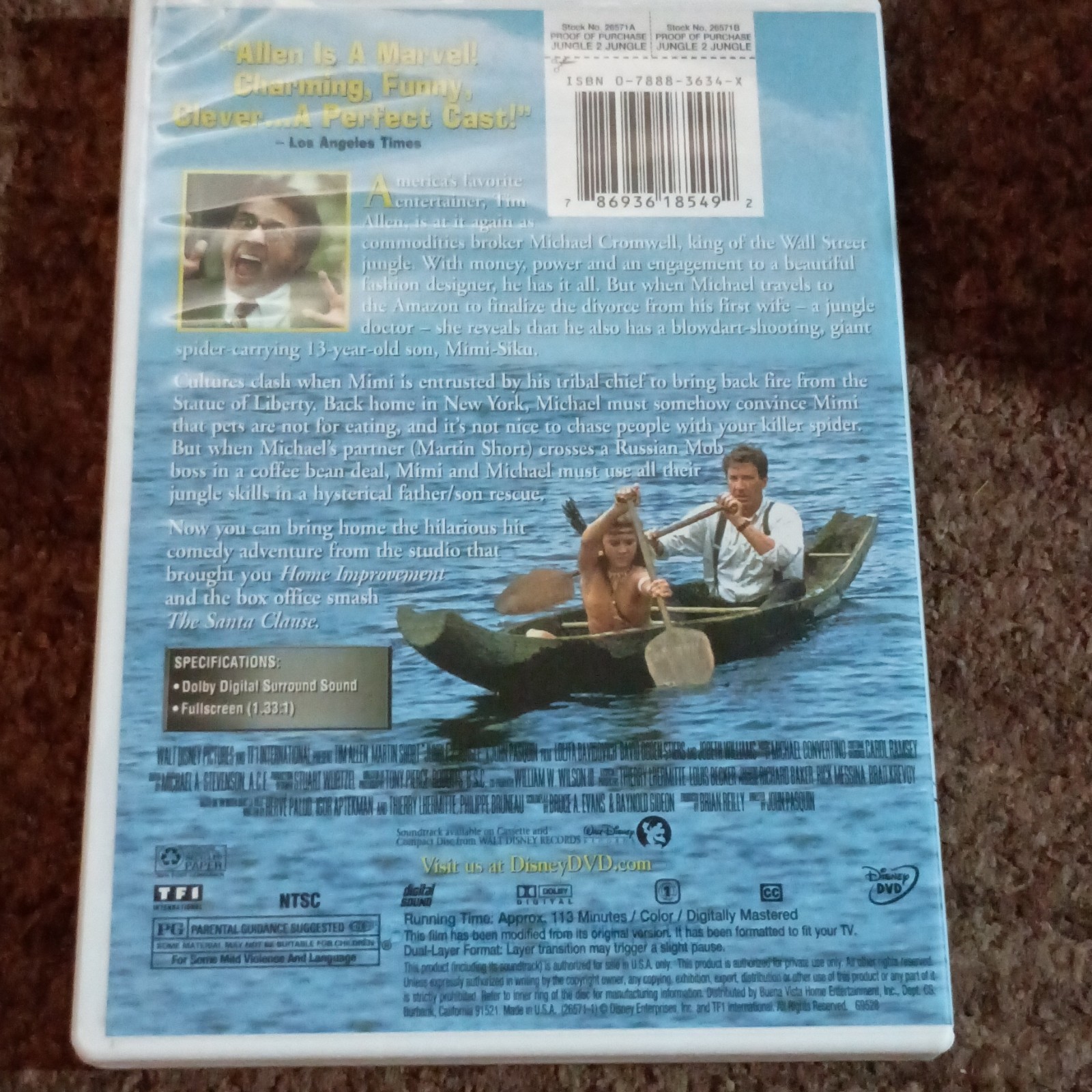 Disney Jungle 2 Jungle DVD PG Full Screen 113m 2000 Tim Allen NTSC
