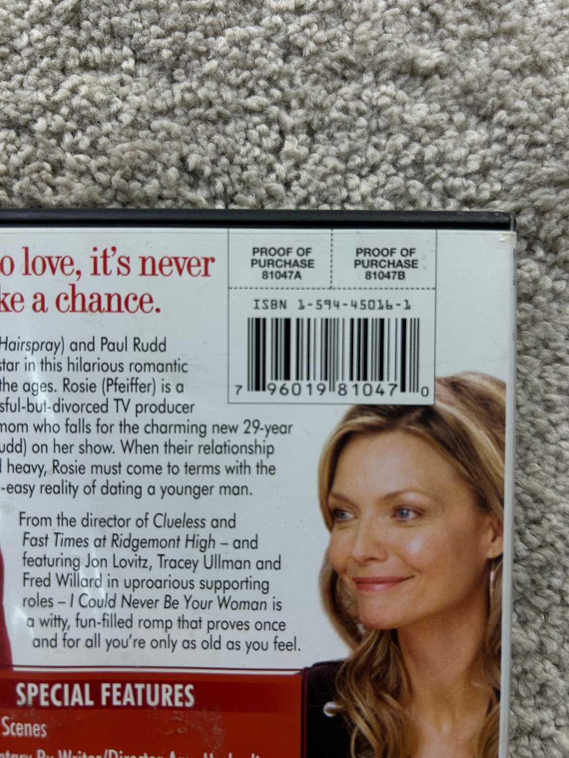I Could Never Be Your Woman DVD 2008 Michelle Pfeiffer Paul Rudd Amy Heckerling