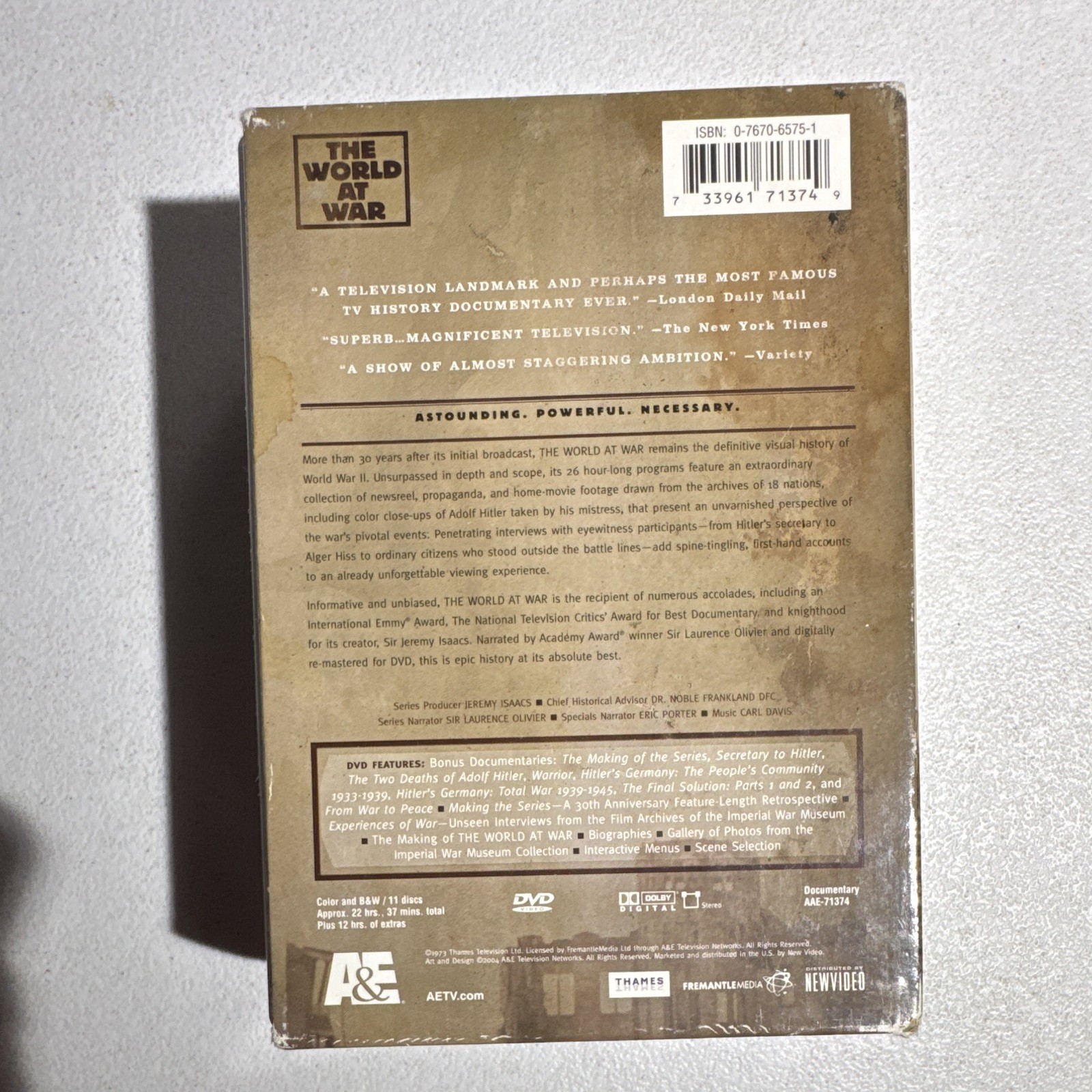 A&E The World at War Complete Series Box Set DVD NR Bonus Documentaries