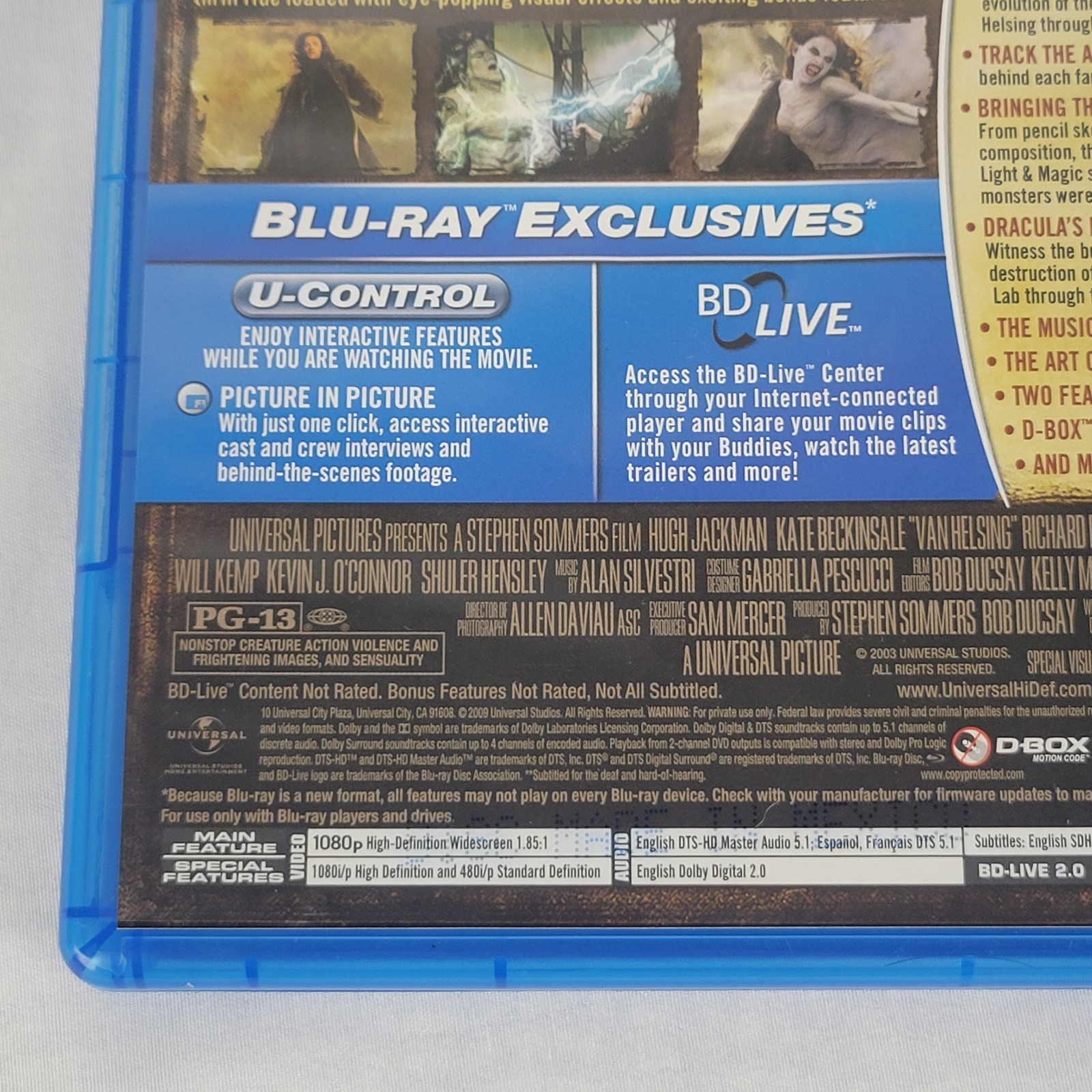 Van Helsing Blu-ray Hugh Jackman Kate Beckinsale