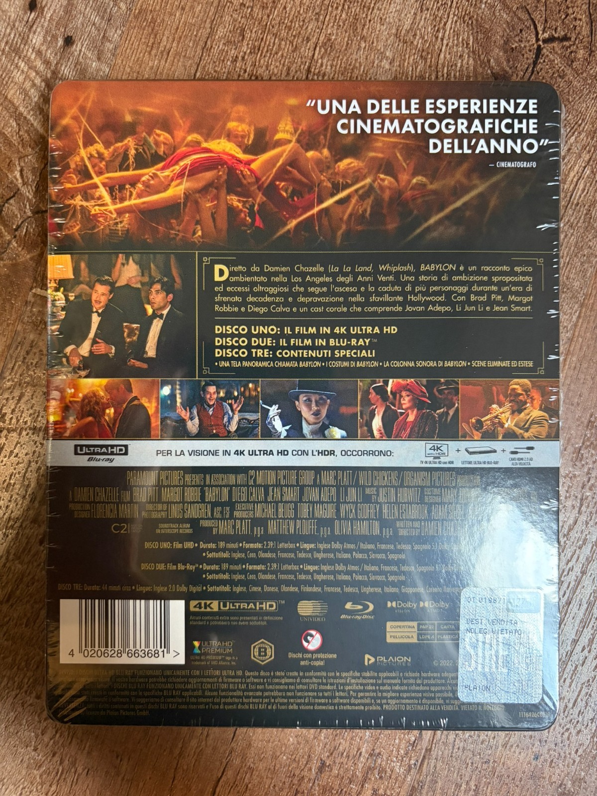 Babylon w. Steelbook (4K UHD + Blu-ray, EU Import, Region Free) *NEW/SEALED*