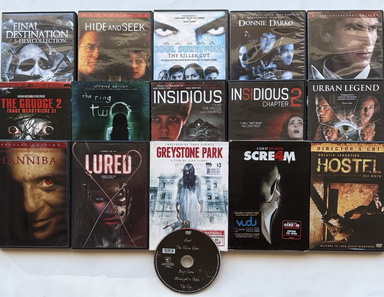 Horror DVD Lot of 16 DVDs / 24 Films-Final Destination, Scream, Insidious, +More