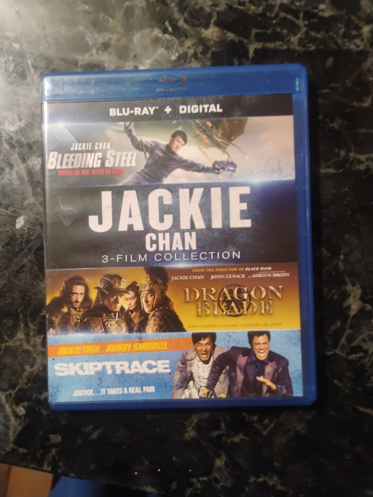 Jackie Chan 3-Film Collection Blu Ray Bleeding Steel Dragon Blade Skiptrace