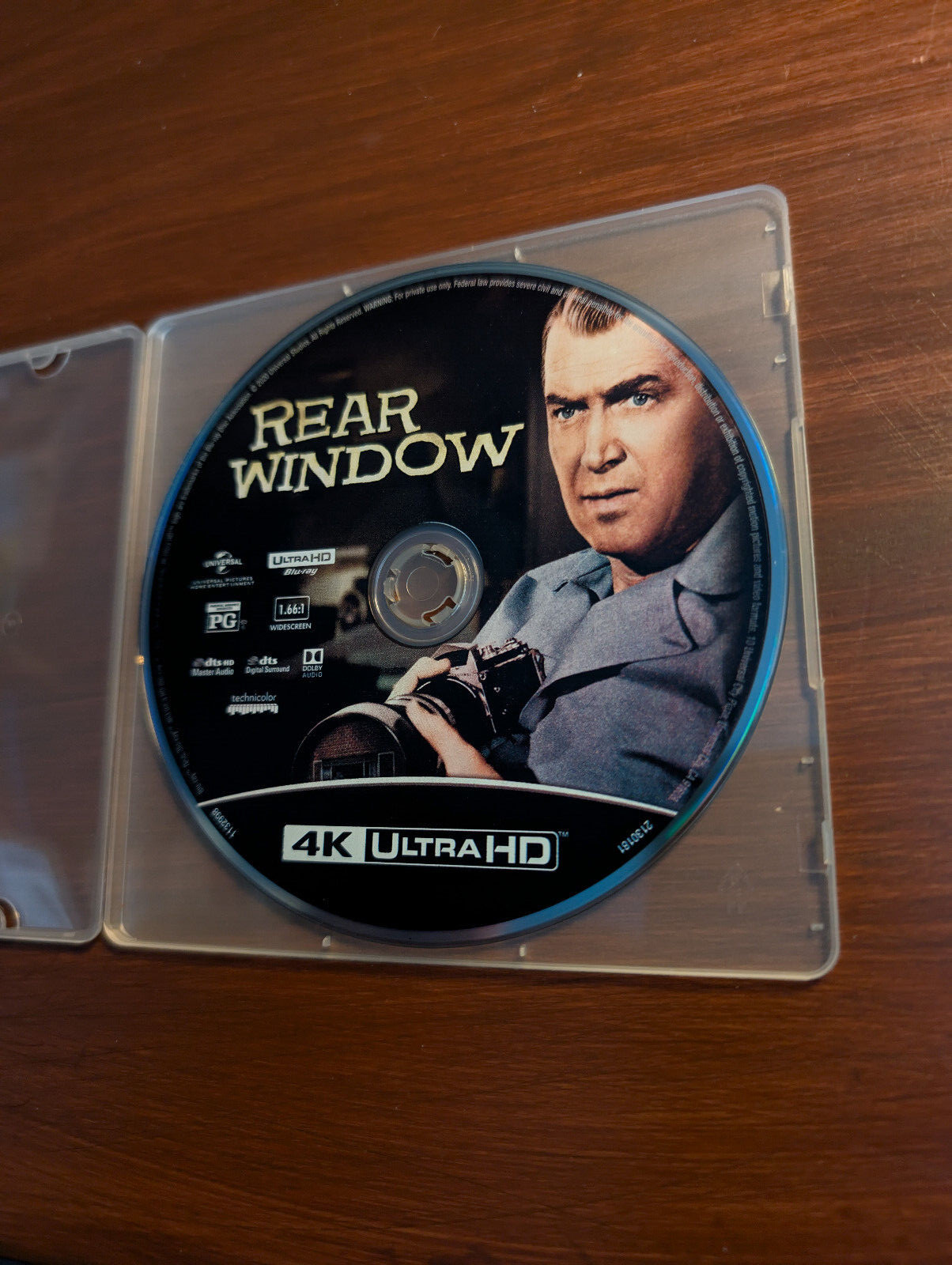 Rear Window 4K UHD James Stewart Like New, 4k UHD Disc Only!