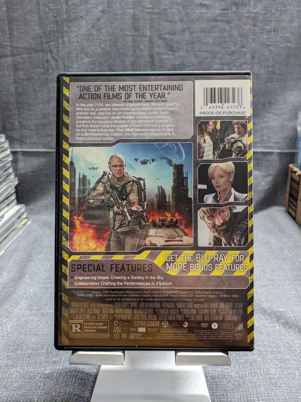 Elysium DVD (2013) Matt Damon, Jodie Foster, Neill Blomkamp Sci-Fi Action
