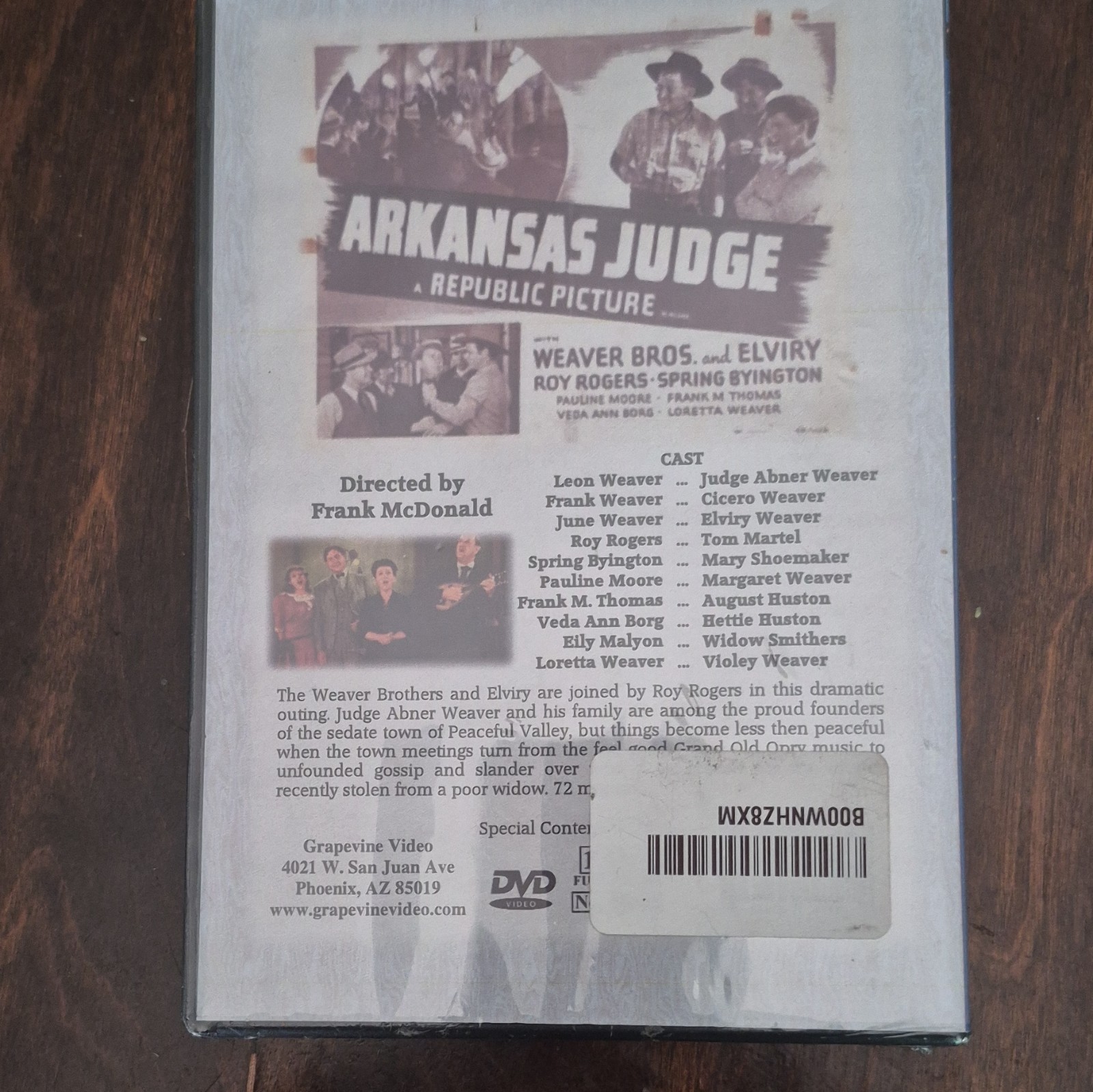 Grapevine Video Arkansas Judge DVD Black & White 72 min NR Drama English