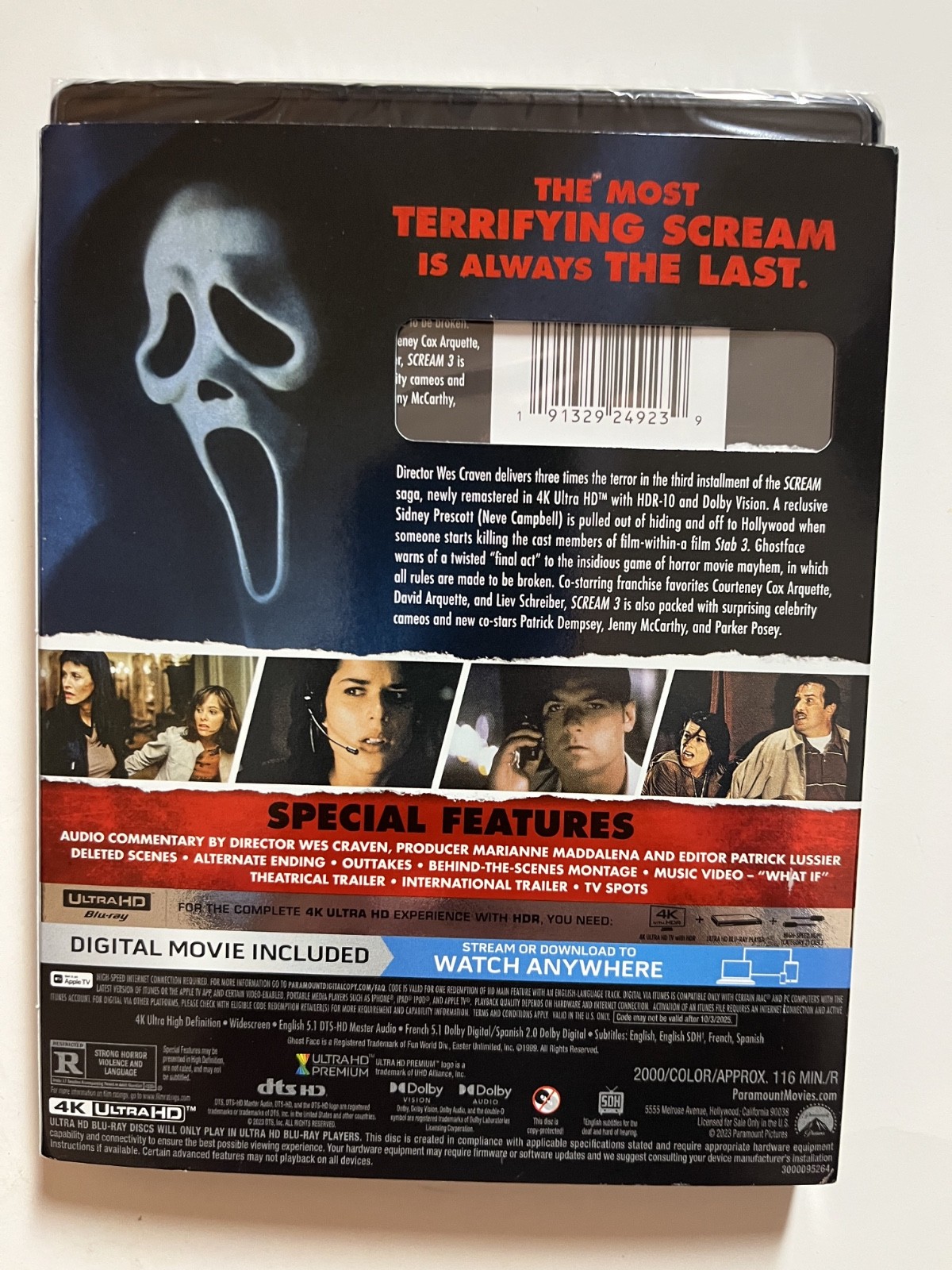 Scream (4K Ultra HD Blu-ray, 1996) NEW w/slipcover