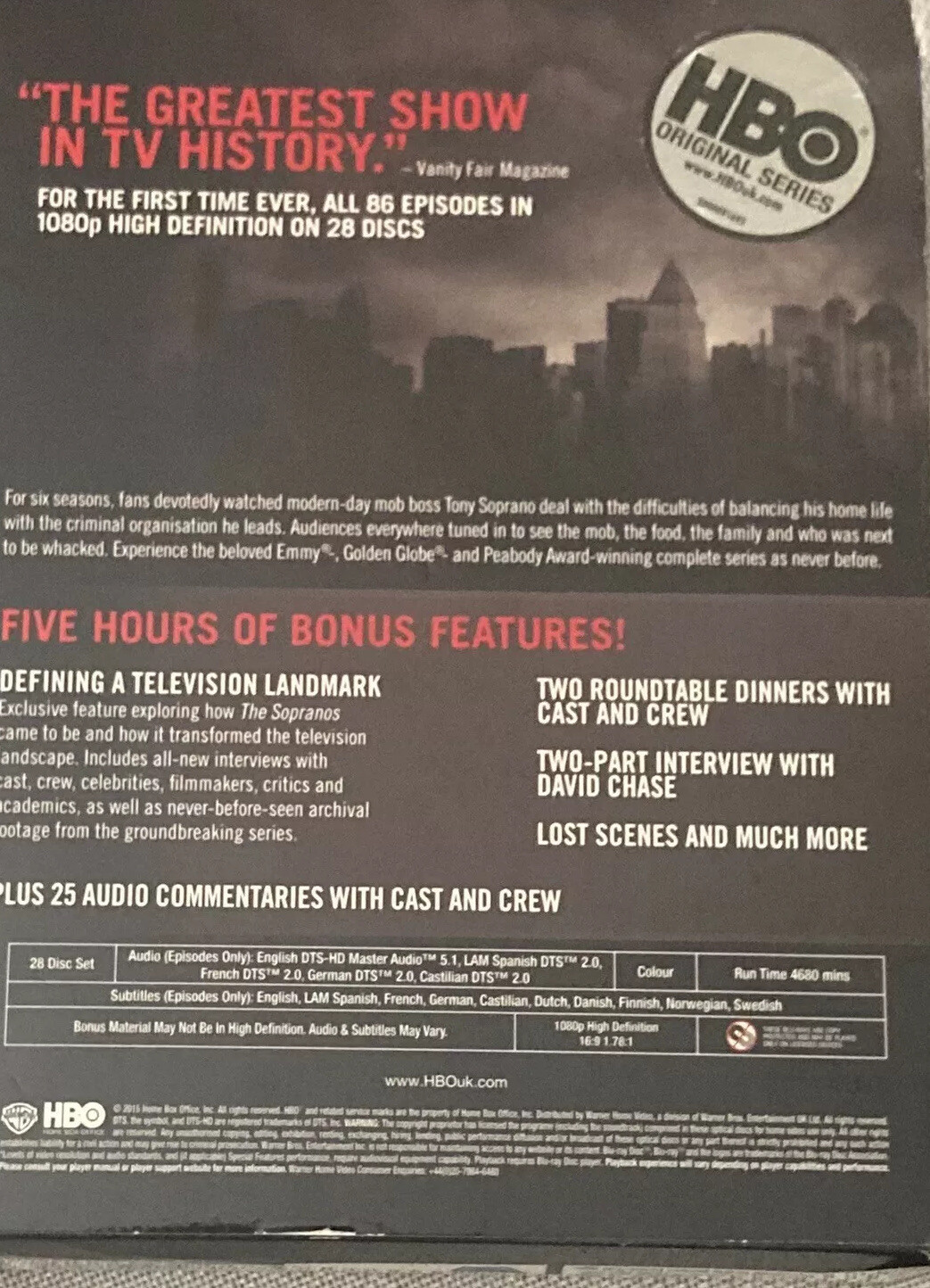 THE SOPRANOS COMPLETE SERIES Blu-ray US Region A 28-Disc Set 6 Season Pre Owned