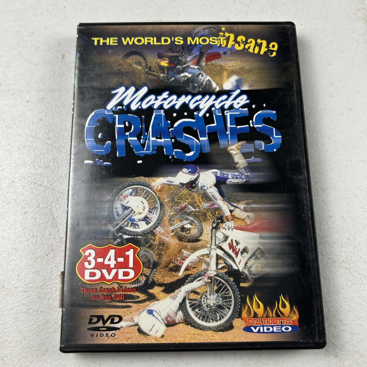 Motorcycle Crashes DVD 110 Min 3-in-1 Full Throttle Video