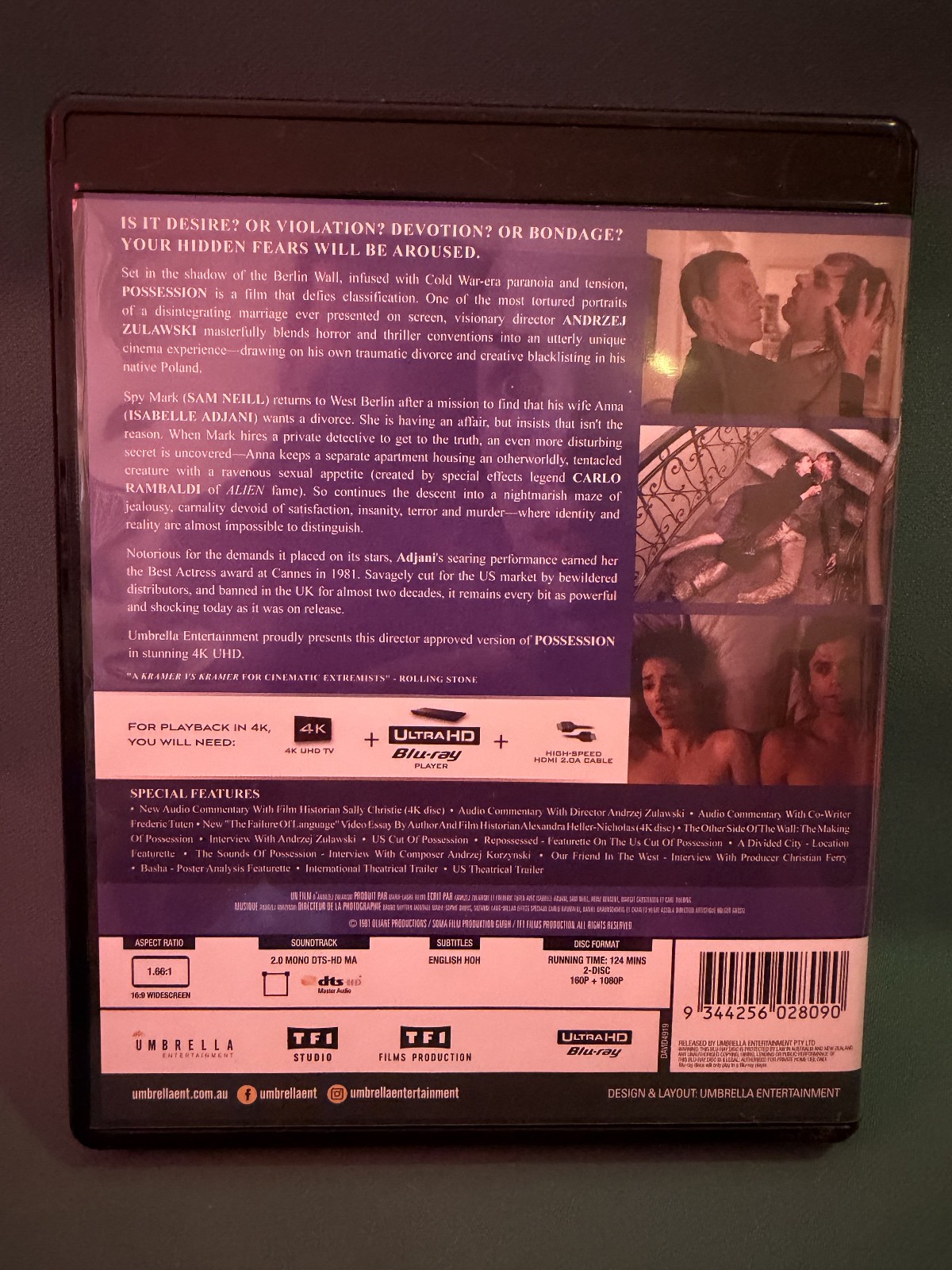 Possession (Umbrella – Ultra HD, 1981) Region B blu-ray