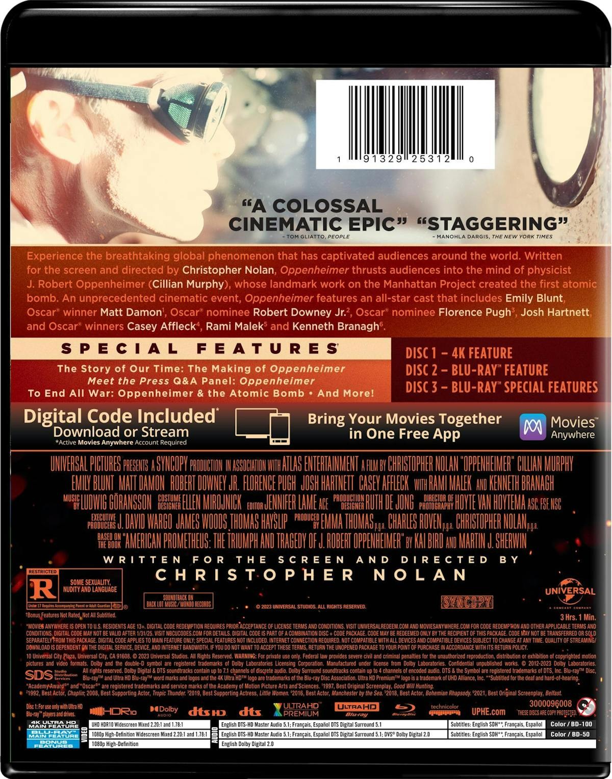 Oppenheimer 4K UHD Blu-ray NEW
